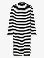Heavy Single Stripe Nolly Dress - BLACK/SNOWWHITE