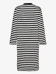 Mads Nørgaard - Heavy Single Stripe Nolly Dress - t-shirt-kleider - black/snowwhite - 1