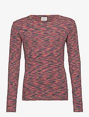 Mads Nørgaard - 8x3 Mouline Talino Top - long-sleeved t-shirts - rose red melange - 0