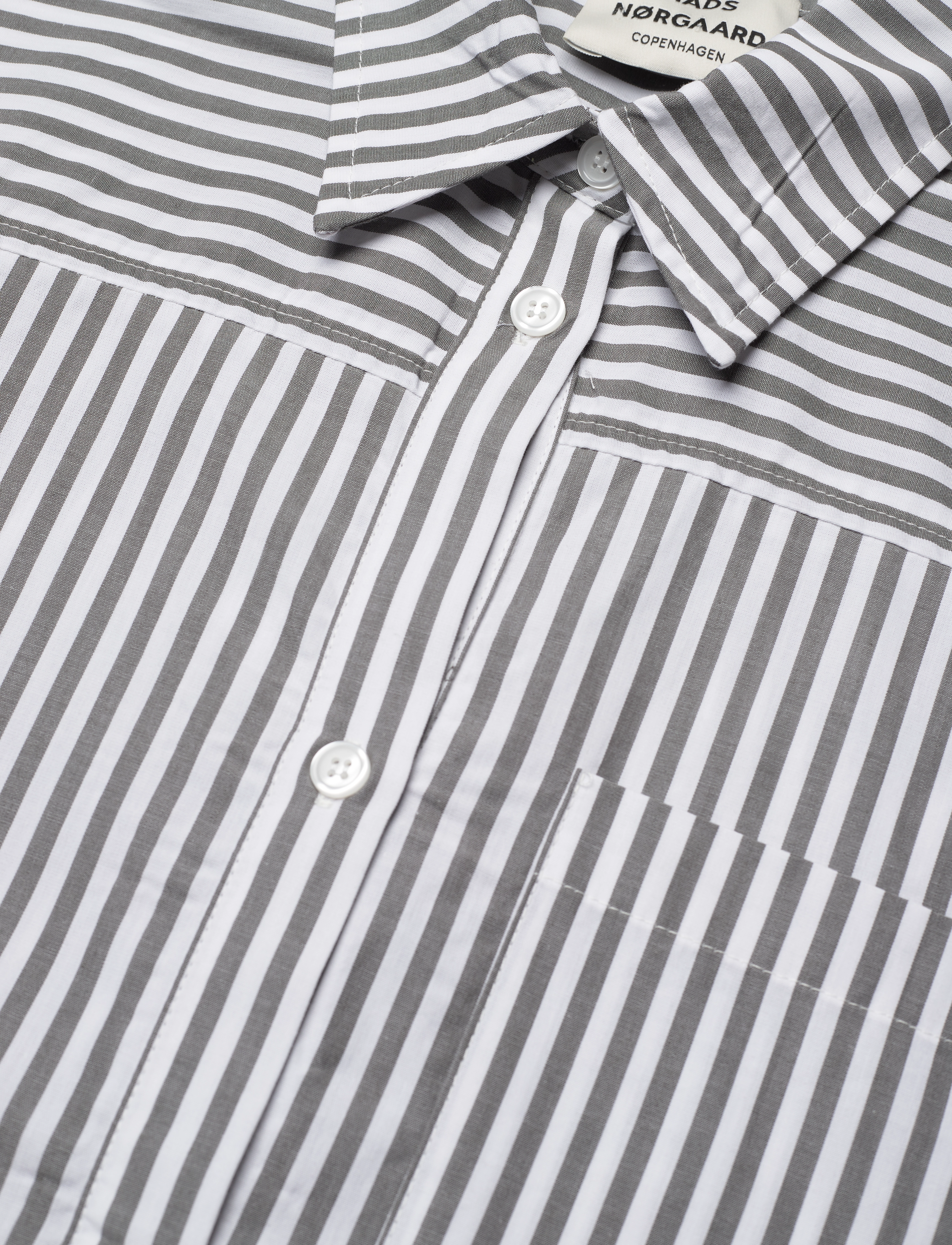 Mads Nørgaard - Popla Peri Dress - skjortekjoler - castlerock/optical white - 2