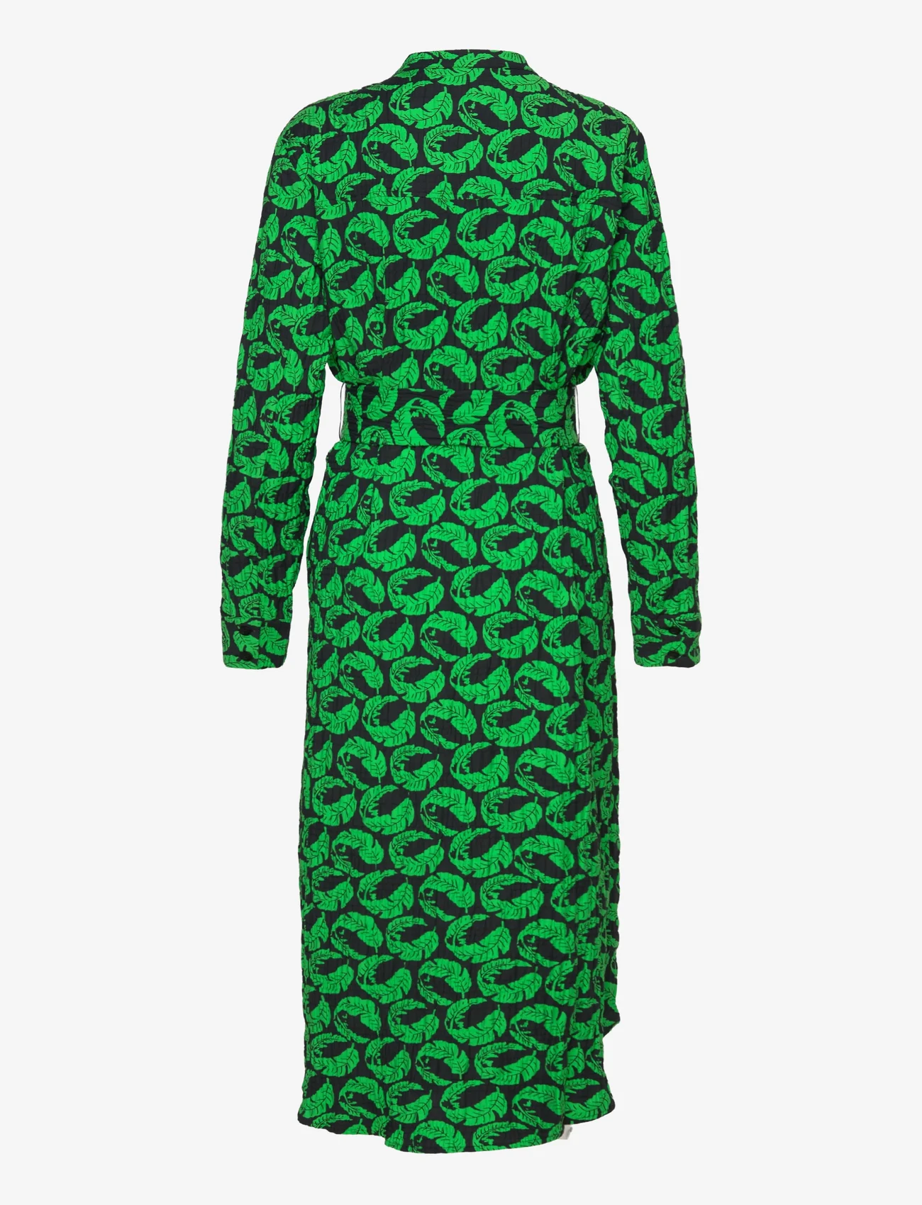 Mads Nørgaard - Chakra Zinni Dress AOP - midi-jurken - leaf aop/andean toucan - 1