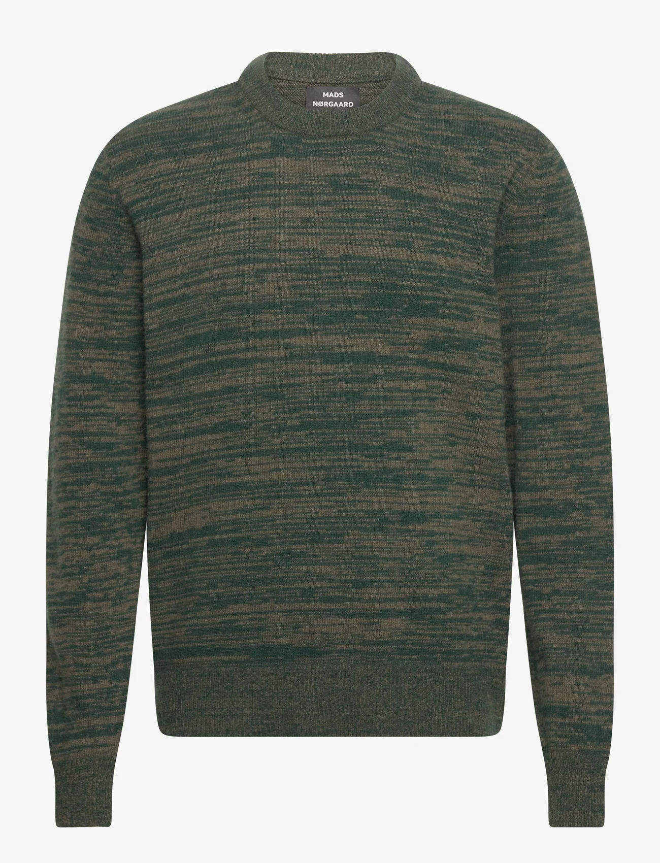 Mads Nørgaard - Eco Wool Quake Knit - megztinis su apvalios formos apykakle - tarmac/darkest spruce - 0