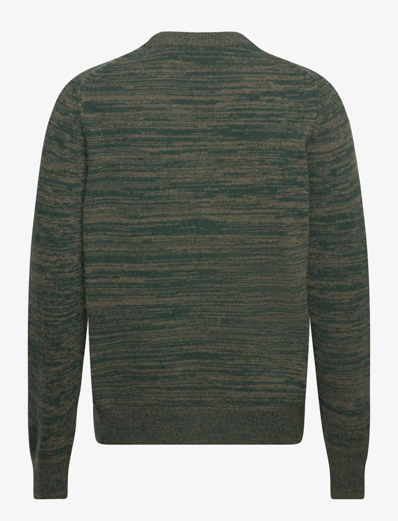 Mads Nørgaard - Eco Wool Quake Knit - megztinis su apvalios formos apykakle - tarmac/darkest spruce - 1