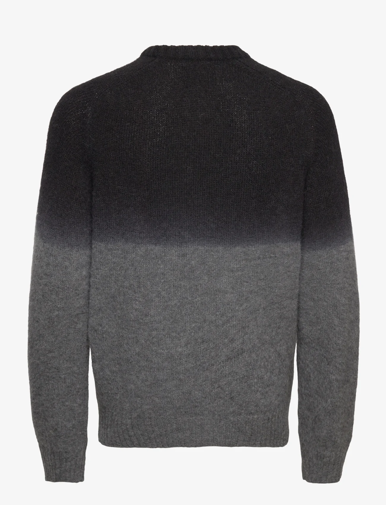 Mads Nørgaard - Alpaca Mateo Dip Dye Knit - knitted round necks - black/grey melange - 1