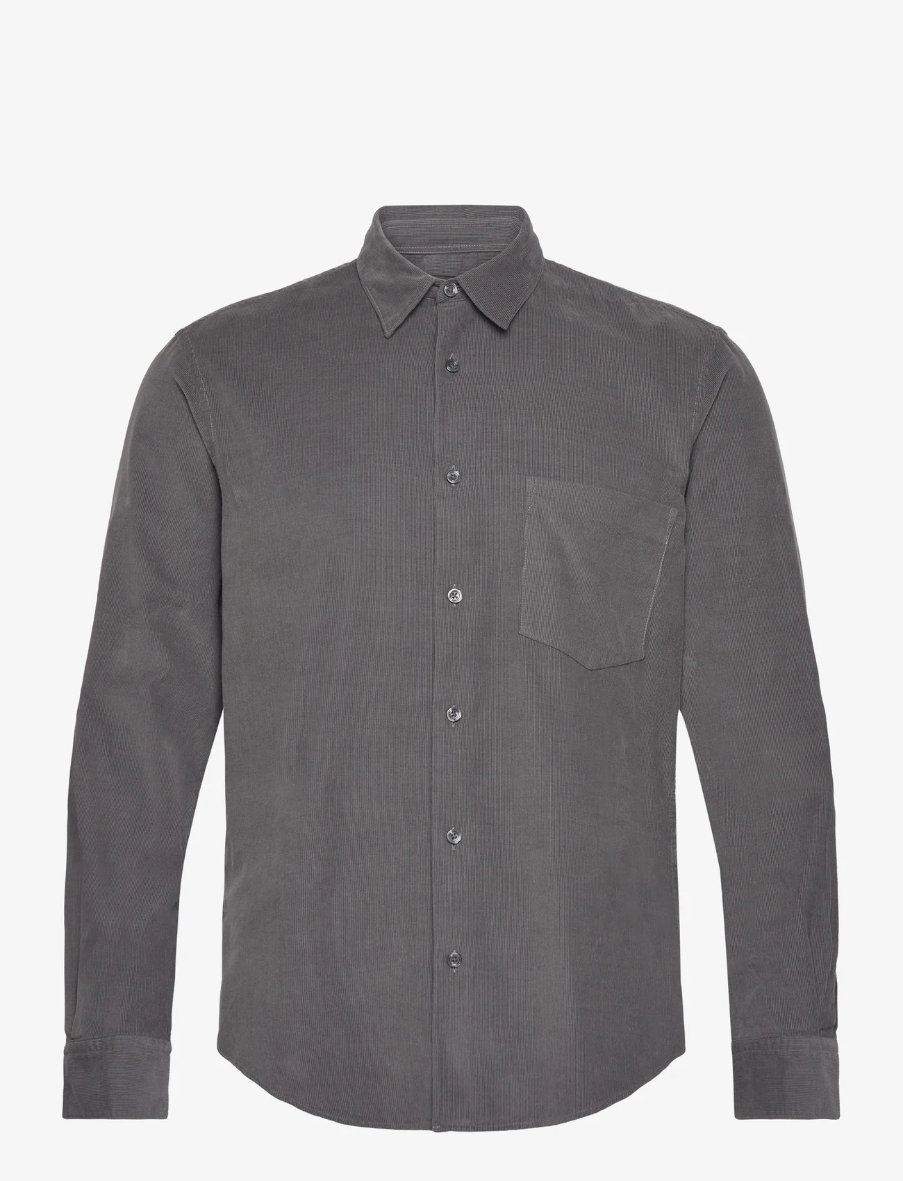 Mads Nørgaard - Dyed Baby Cord Sune Shirt - velvetiniai marškiniai - asphalt - 0