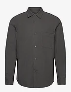 Cotton Flannel Malte Shirt - ASPHALT