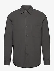 Mads Nørgaard - Cotton Flannel Malte Shirt - basic shirts - asphalt - 0