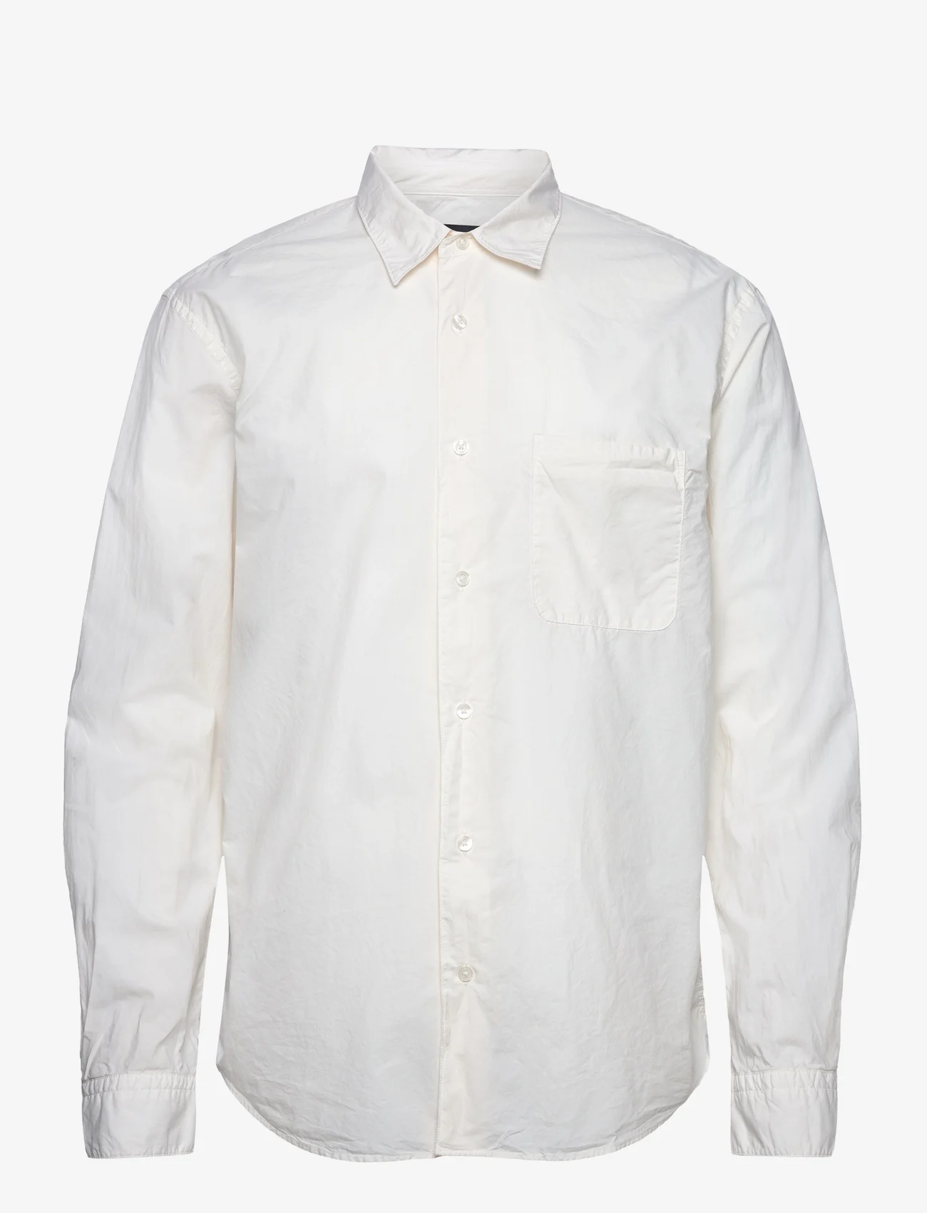 Mads Nørgaard - Cotton Poplin Malte Shirt - marškinėliai ilgomis rankovėmis - vanilla ice - 0