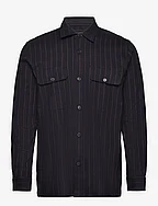 Flannel Heavy Malte Stripe Shirt - DEEP WELL/CUB