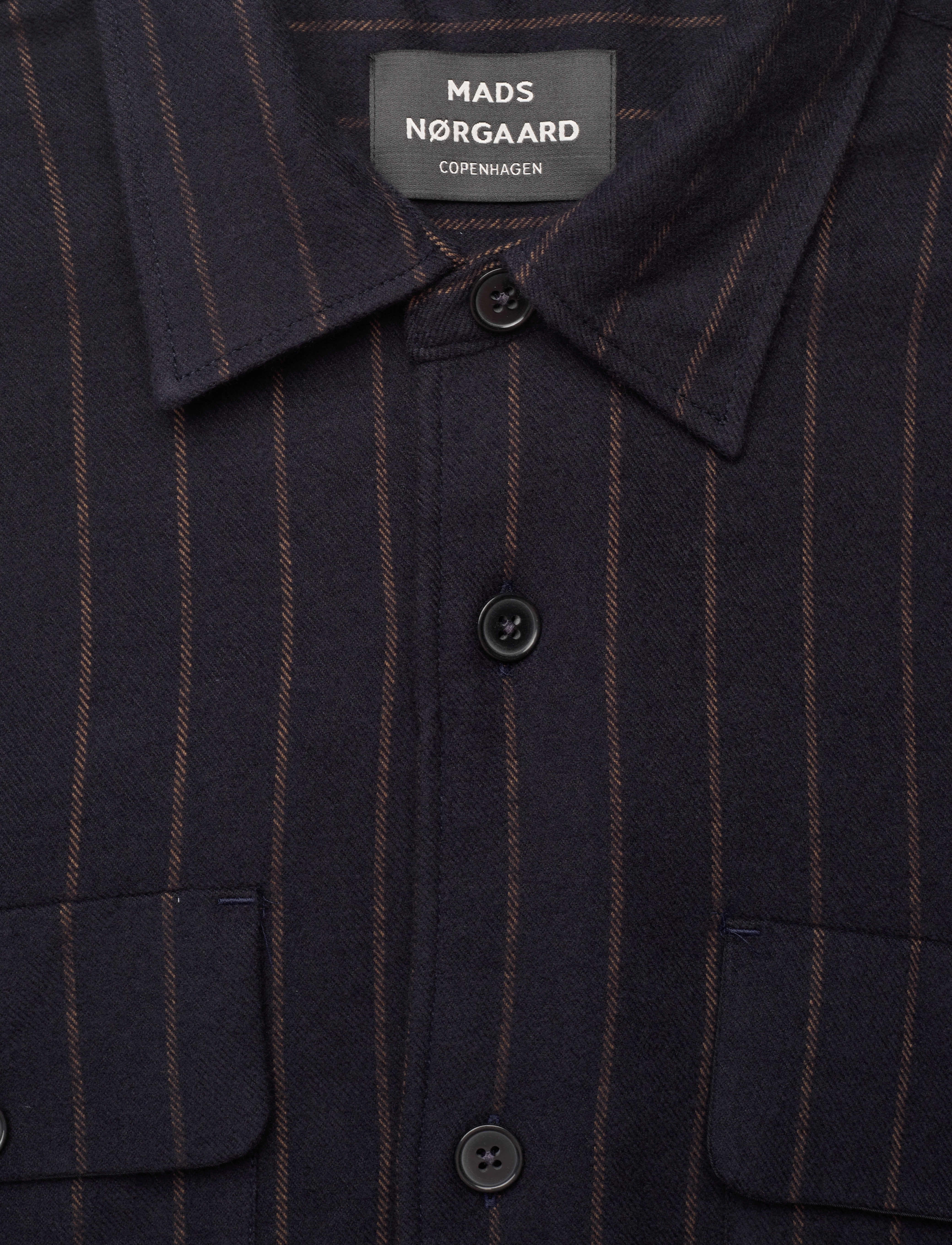 Mads Nørgaard - Flannel Heavy Malte Stripe Shirt - deep well/cub - 2