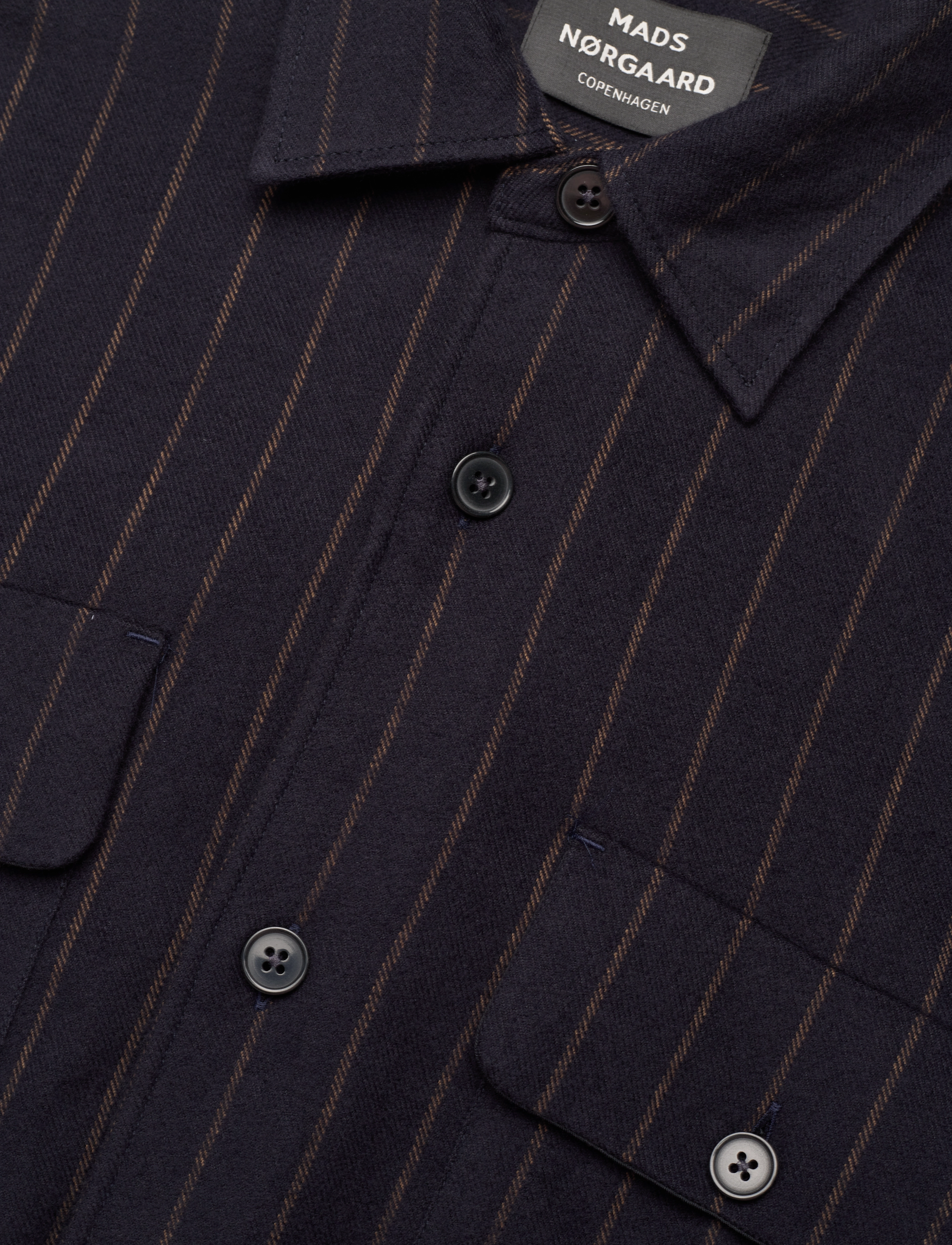 Mads Nørgaard - Flannel Heavy Malte Stripe Shirt - deep well/cub - 3