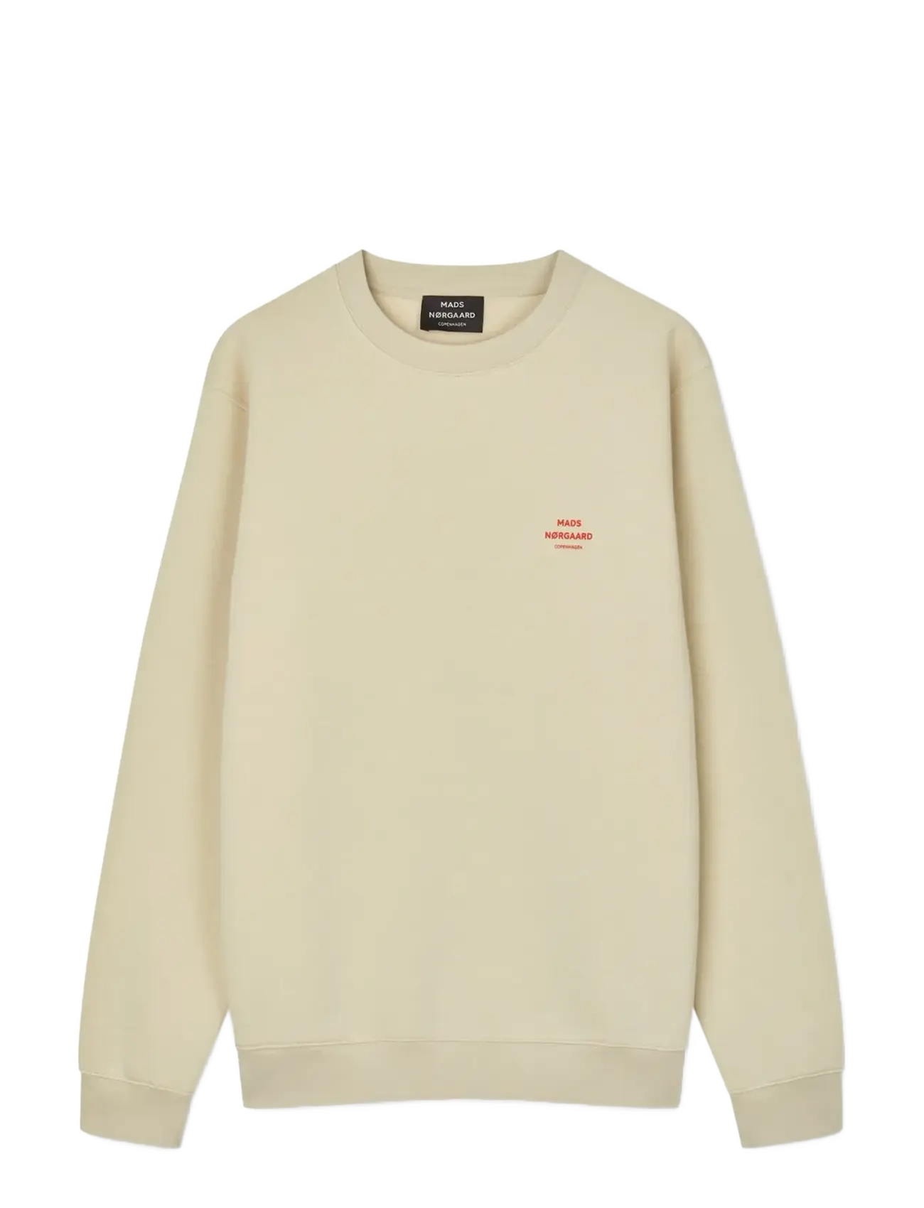 MADS NØRGAARD Standard Crew Logo Sweat Cream - XXL - Herren
