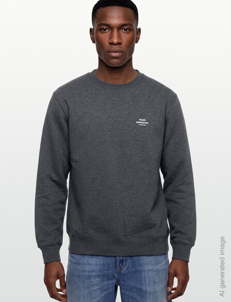Mads Nørgaard - Standard Crew Logo Sweat FAV - shop by occasion - dark grey melange - 3