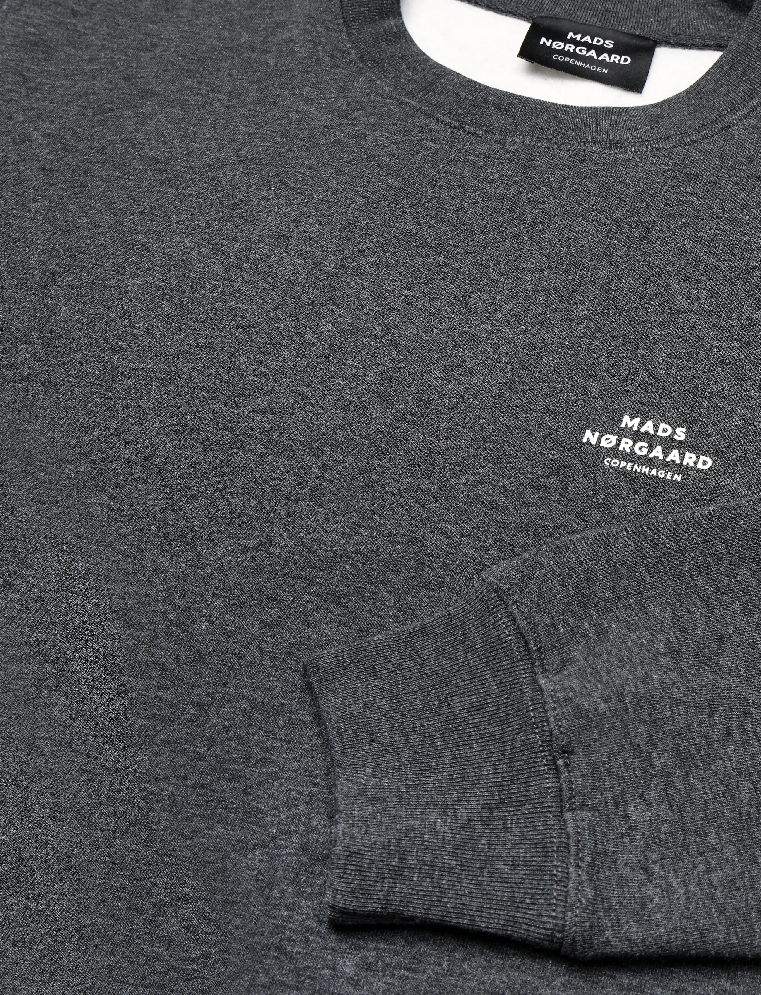Mads Nørgaard - Standard Crew Logo Sweat - sweatshirts - dark grey melange - 5