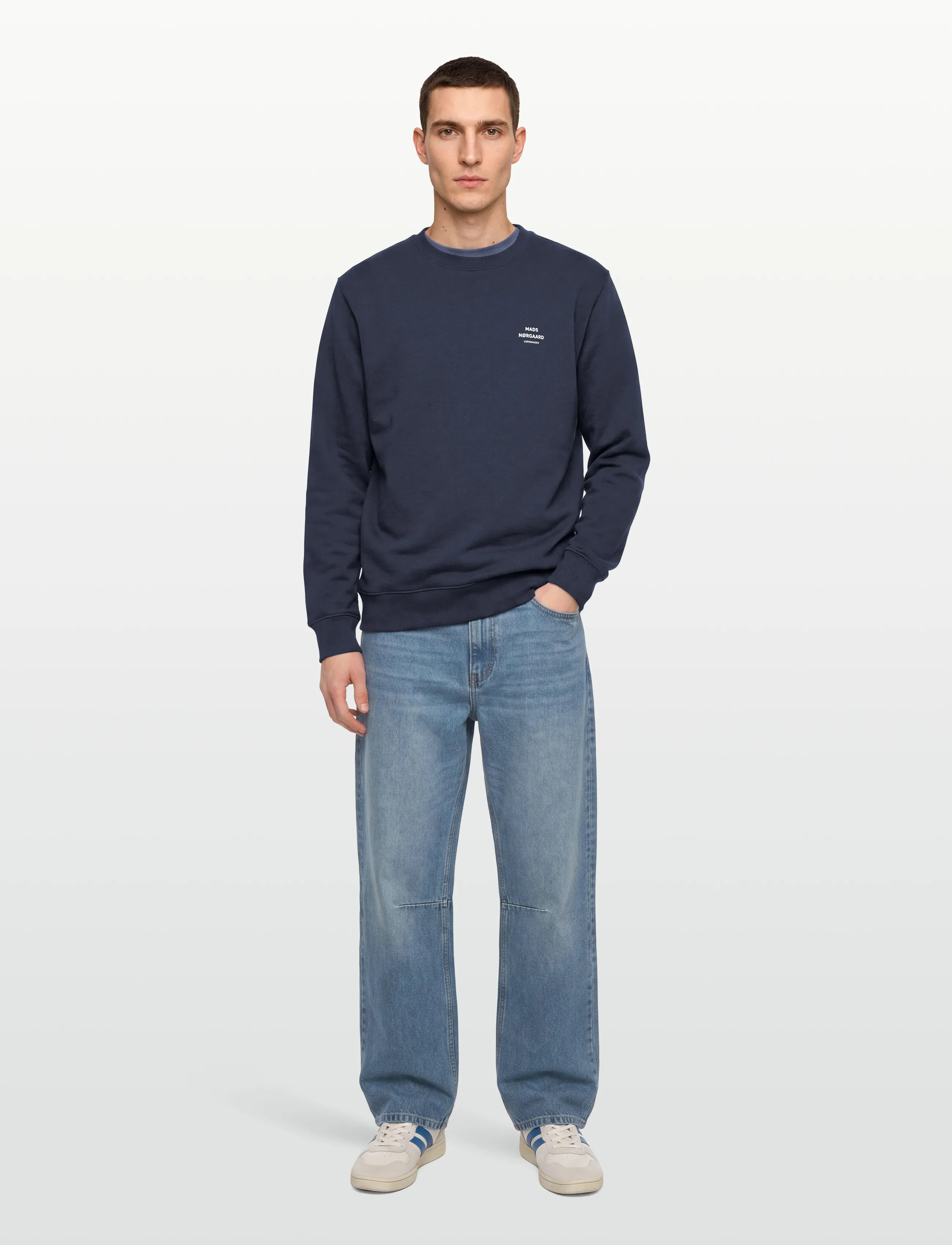 Mads Nørgaard Standard Crew Logo Sweat FAV - Vårgarderoben - PARISIAN NIGHT / blue