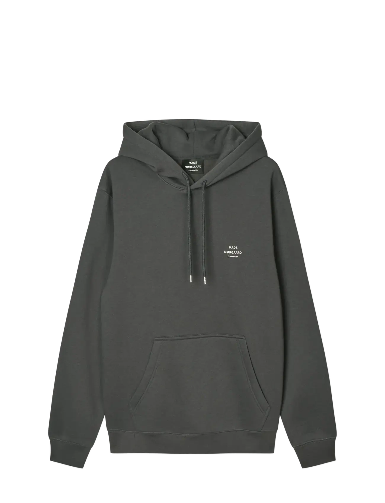 Mads Nørgaard Standard Hoodie Logo Sweat, S, Grey, Sweatshirts & Hættetrøjer > Hættetrøjer, Herre