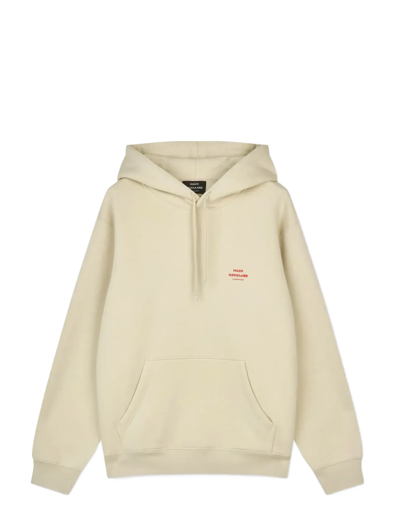 MADS NØRGAARD Standard Hoodie Logo Sweat Cream - L - Herren