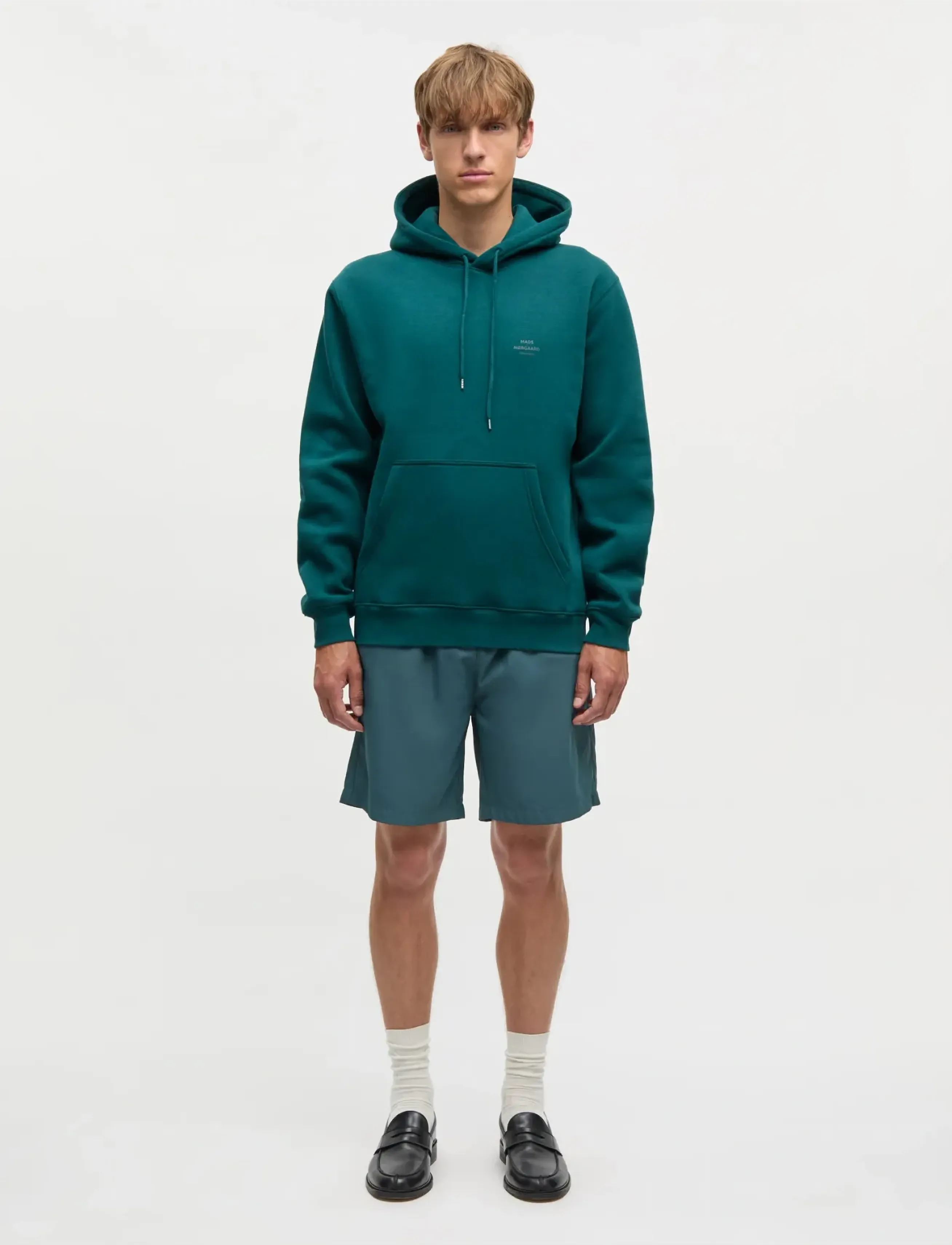 Mads Nørgaard Standard Hoodie Logo Sweat - Kleidung - DEEP SEA / green