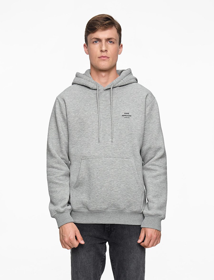 Mads Nørgaard - Standard Hoodie Logo Sweat FAV - kapuzenpullover - grey melange - 0