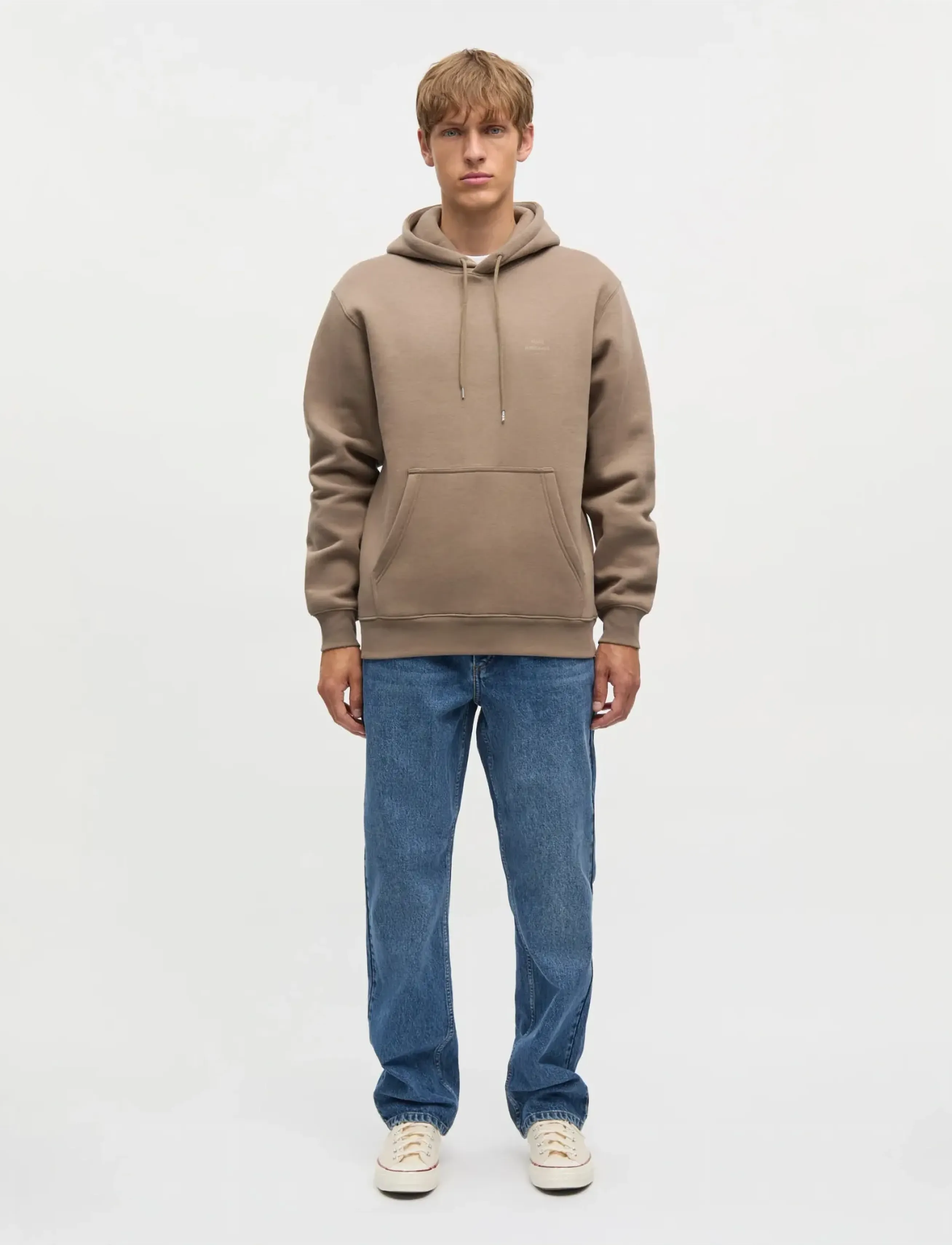 Mads Nørgaard Standard Hoodie Logo Sweat - Tøj - WALNUT / beige