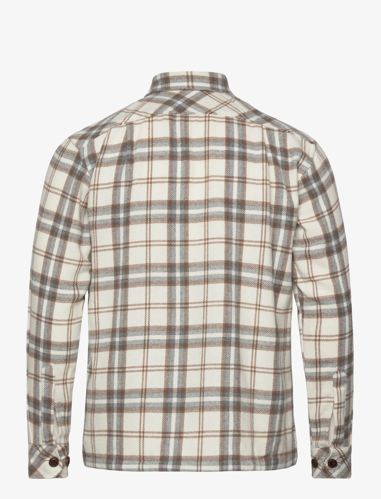 Mads Nørgaard - Soft Wool Roar Check Shirt - checkered shirts - almond milk check - 1