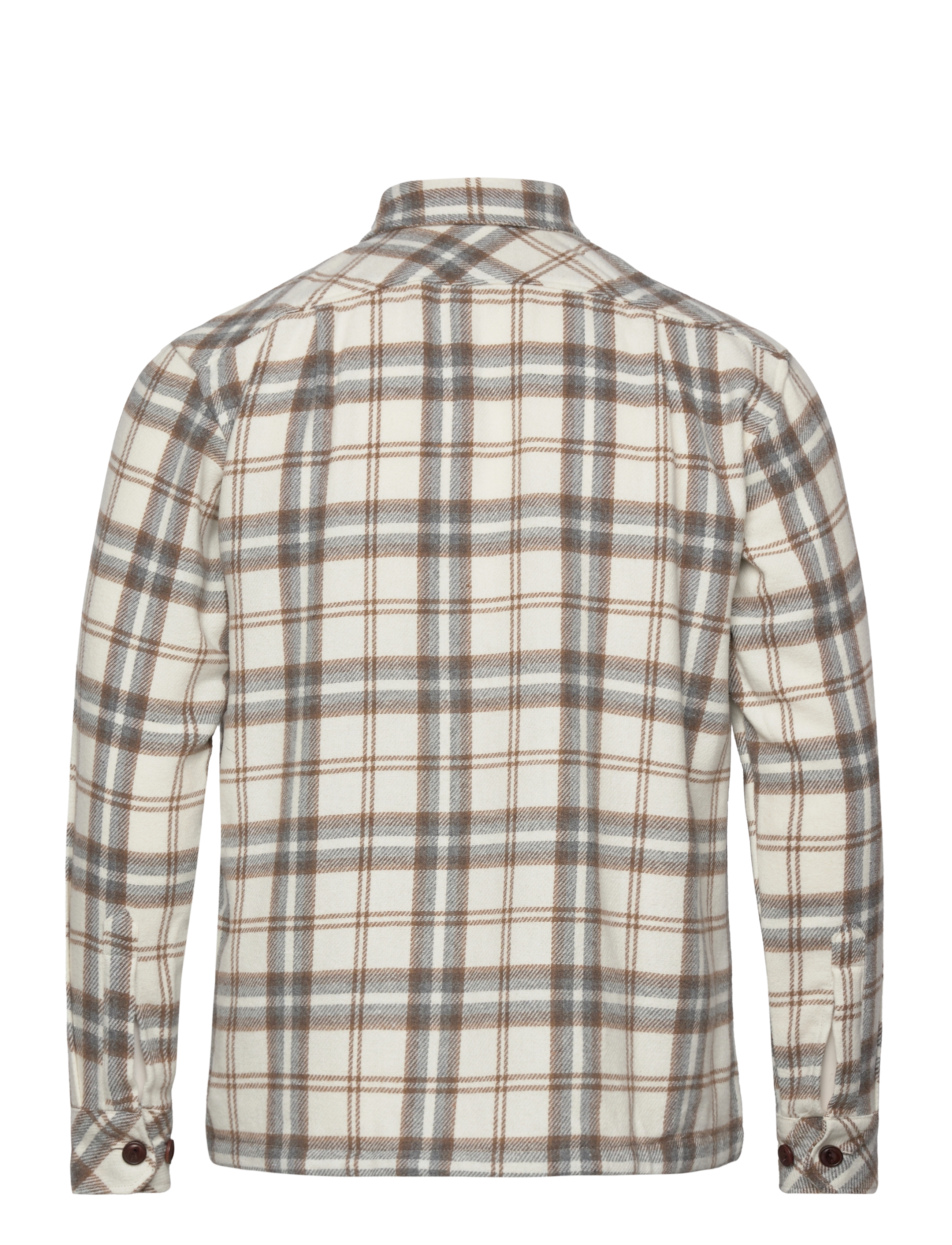 Mads Nørgaard - Soft Wool Roar Check Shirt - almond milk check - 1