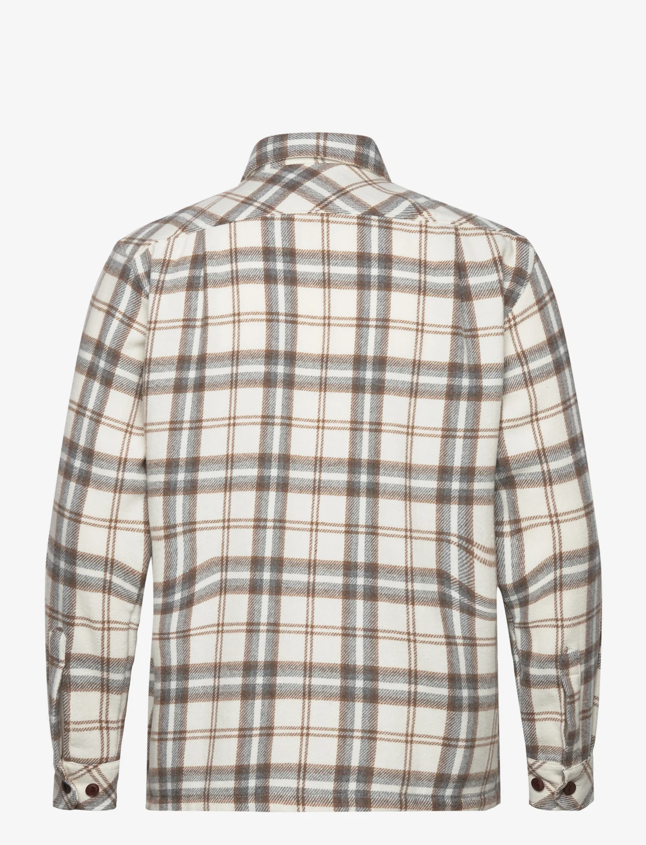 Mads Nørgaard - Soft Wool Roar Check Shirt - checkered shirts - almond milk check - 1