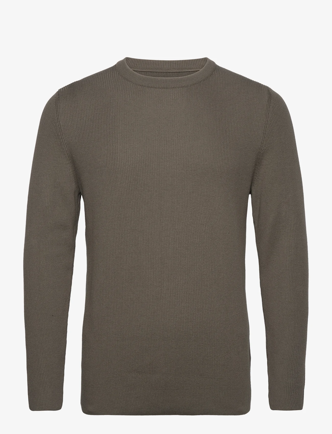 Mads Nørgaard - Tight Cotton Ulf Knit - knitted round necks - tarmac - 0