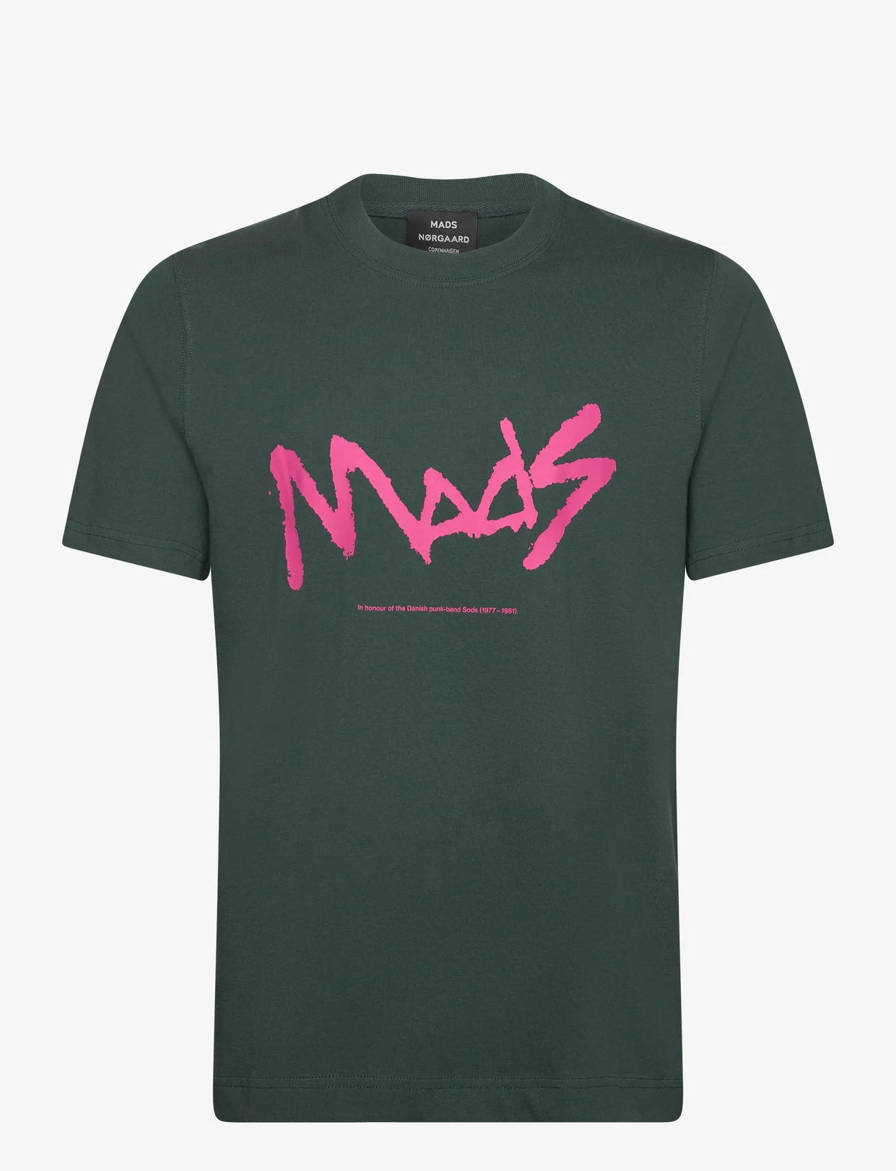 Mads Nørgaard - Cotton Jersey Frode Mads Tee - short-sleeved t-shirts - darkest spruce - 0