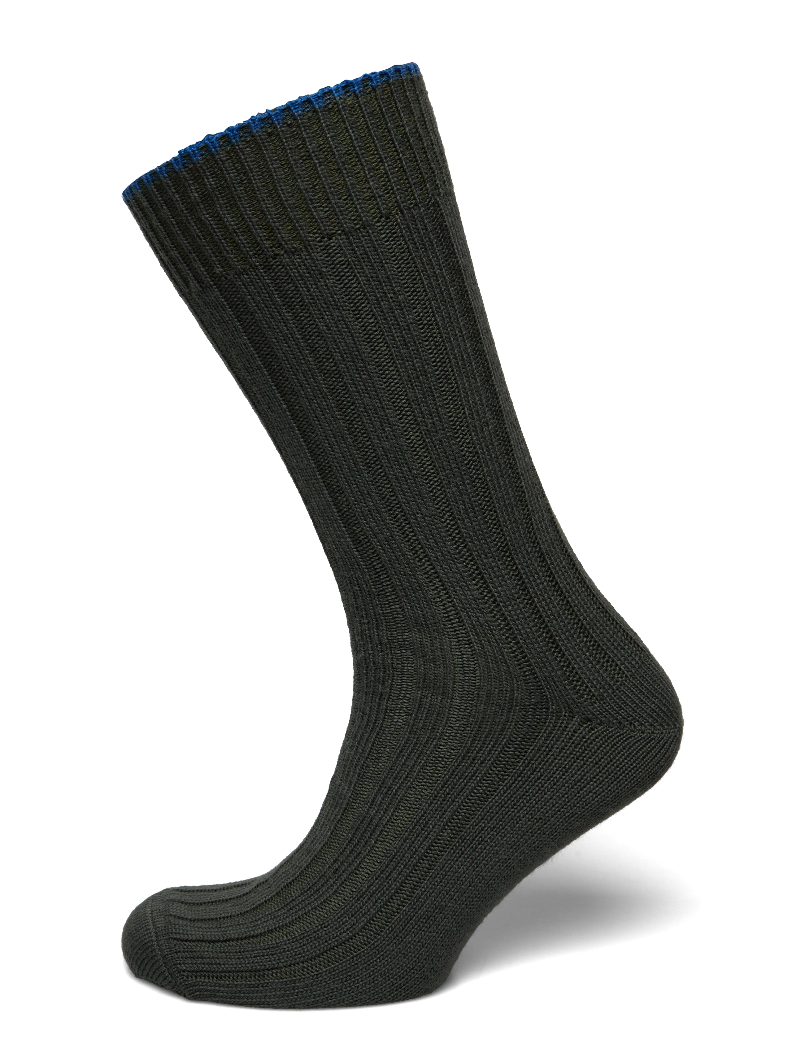 Woolen Carl Rib Socks - GRAPE LEAF