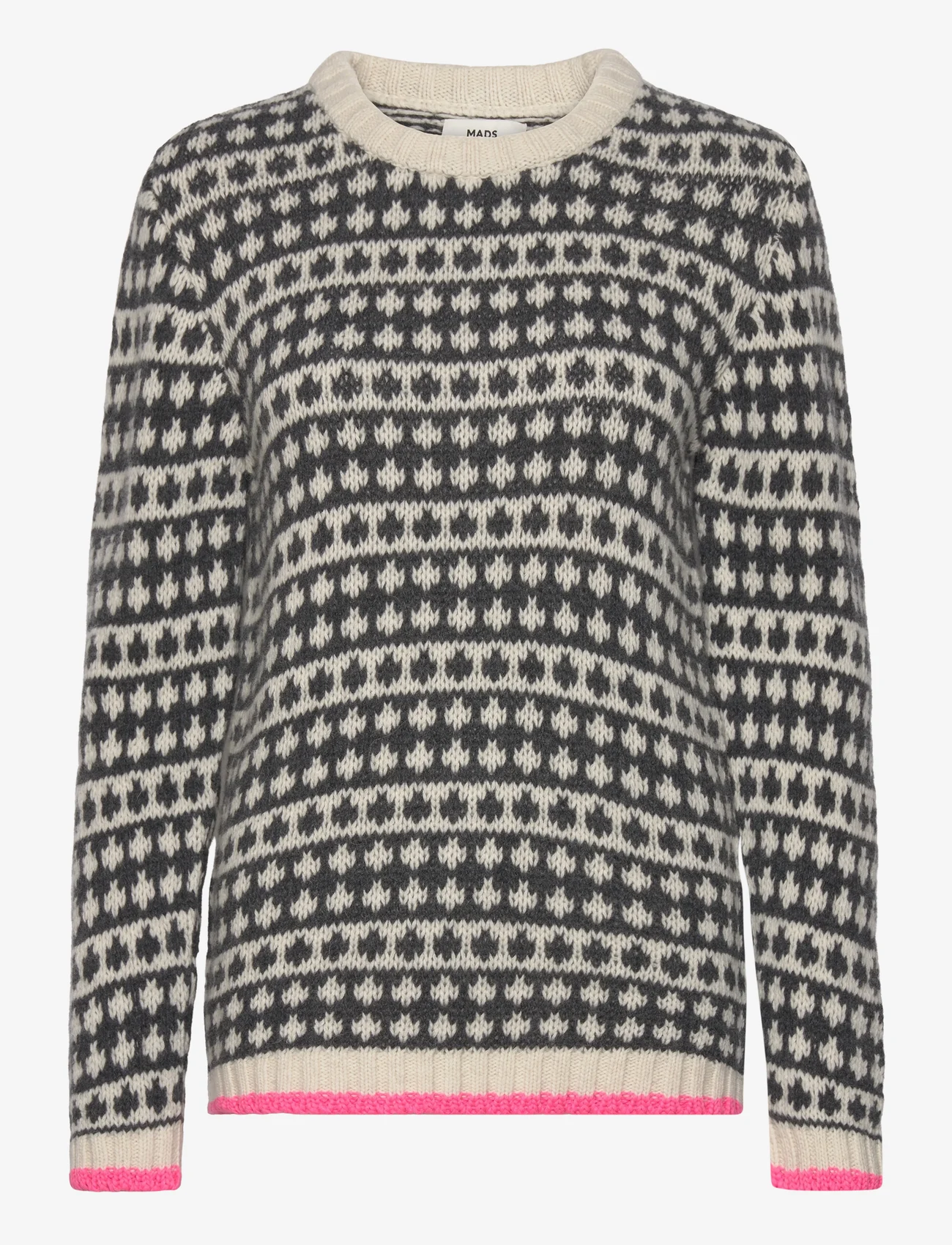 Mads Nørgaard - Recycled Iceland Kimilla Sweater - jumpers - dark grey melange/winter white - 0
