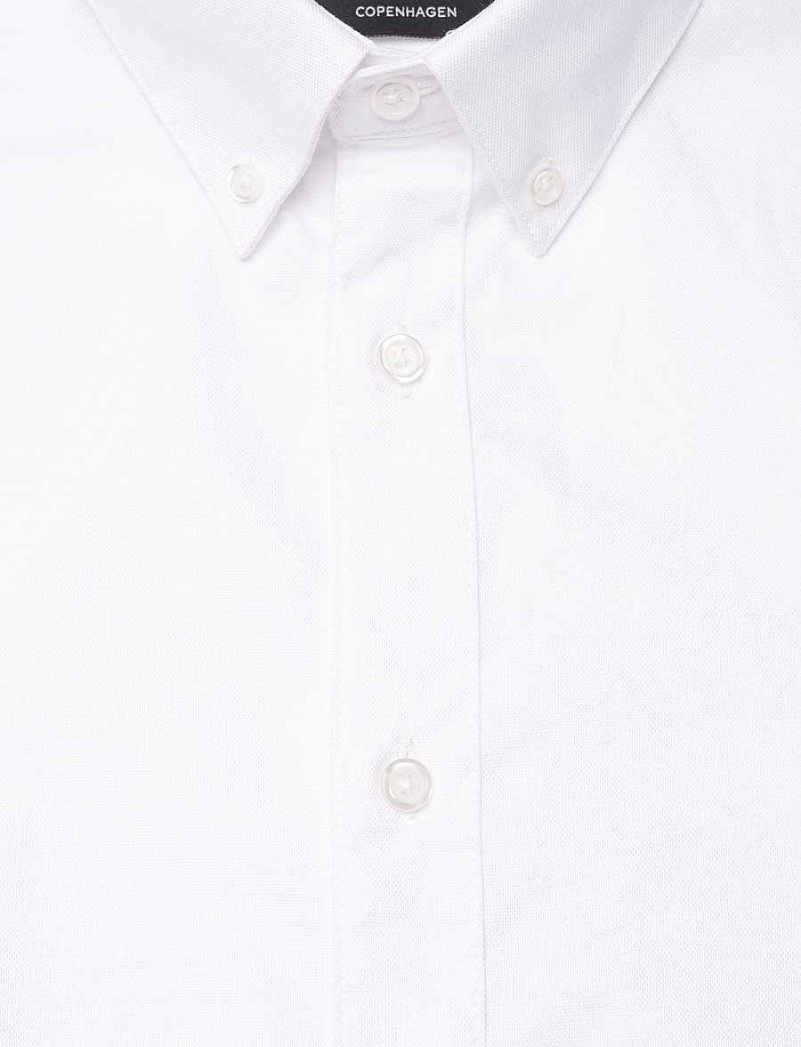 Mads Nørgaard - Cotton Oxford Sune Shirt BD - white - 2