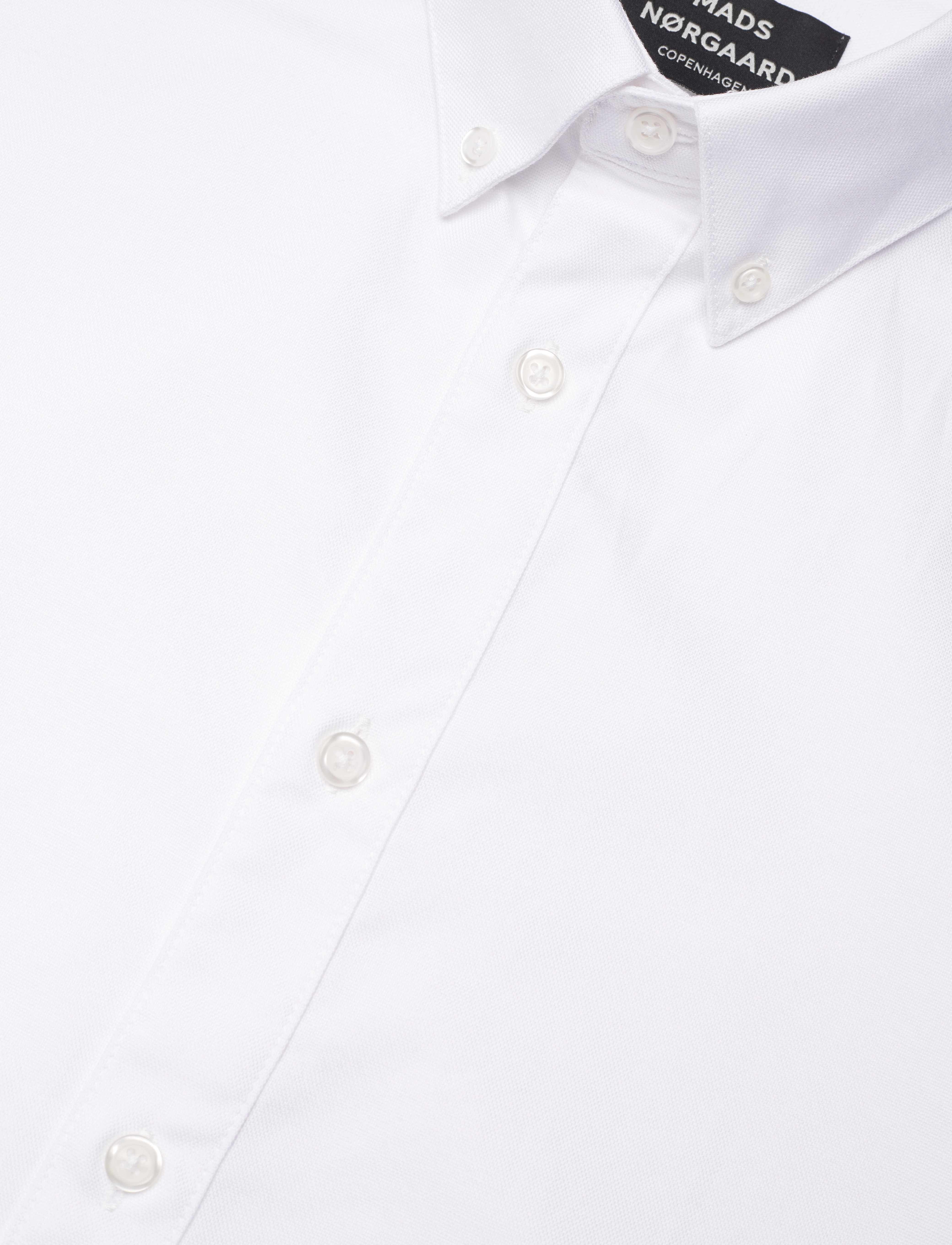 Mads Nørgaard - Cotton Oxford Sune Shirt BD - white - 3