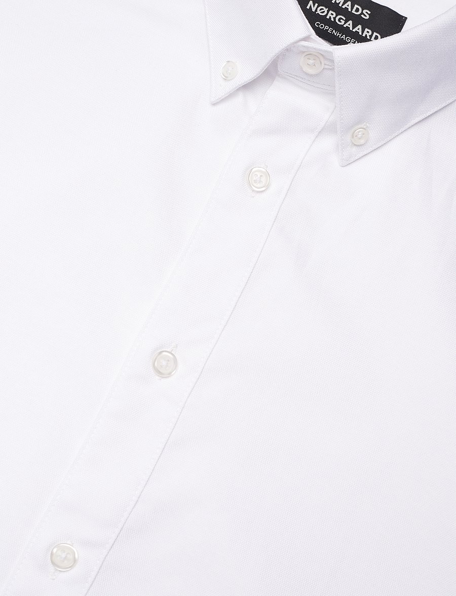 Mads Nørgaard - Cotton Oxford Sune Shirt BD - white - 3