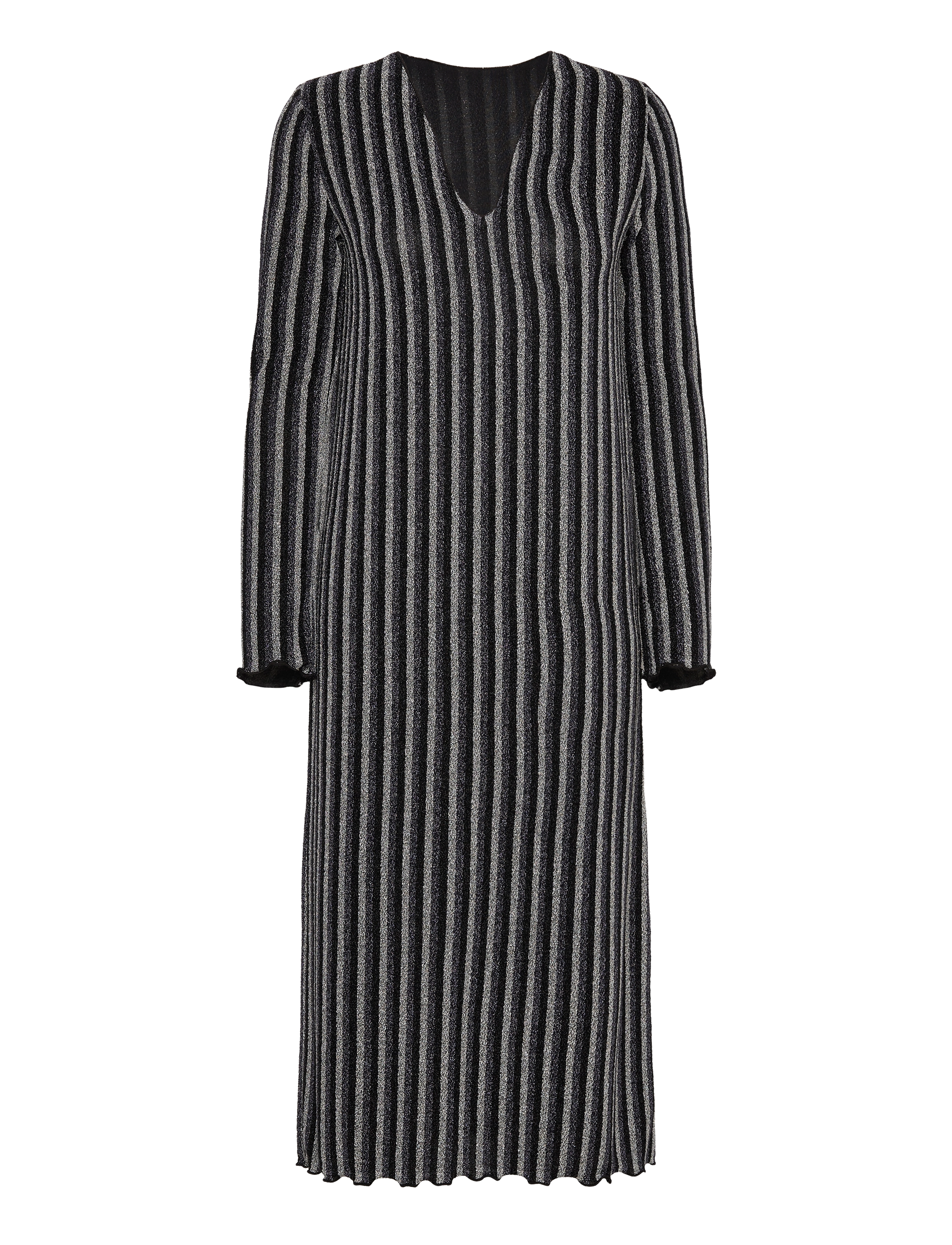 MADS NØRGAARD Glitter Jersey Hathena Kleid Silber - XS - Damen