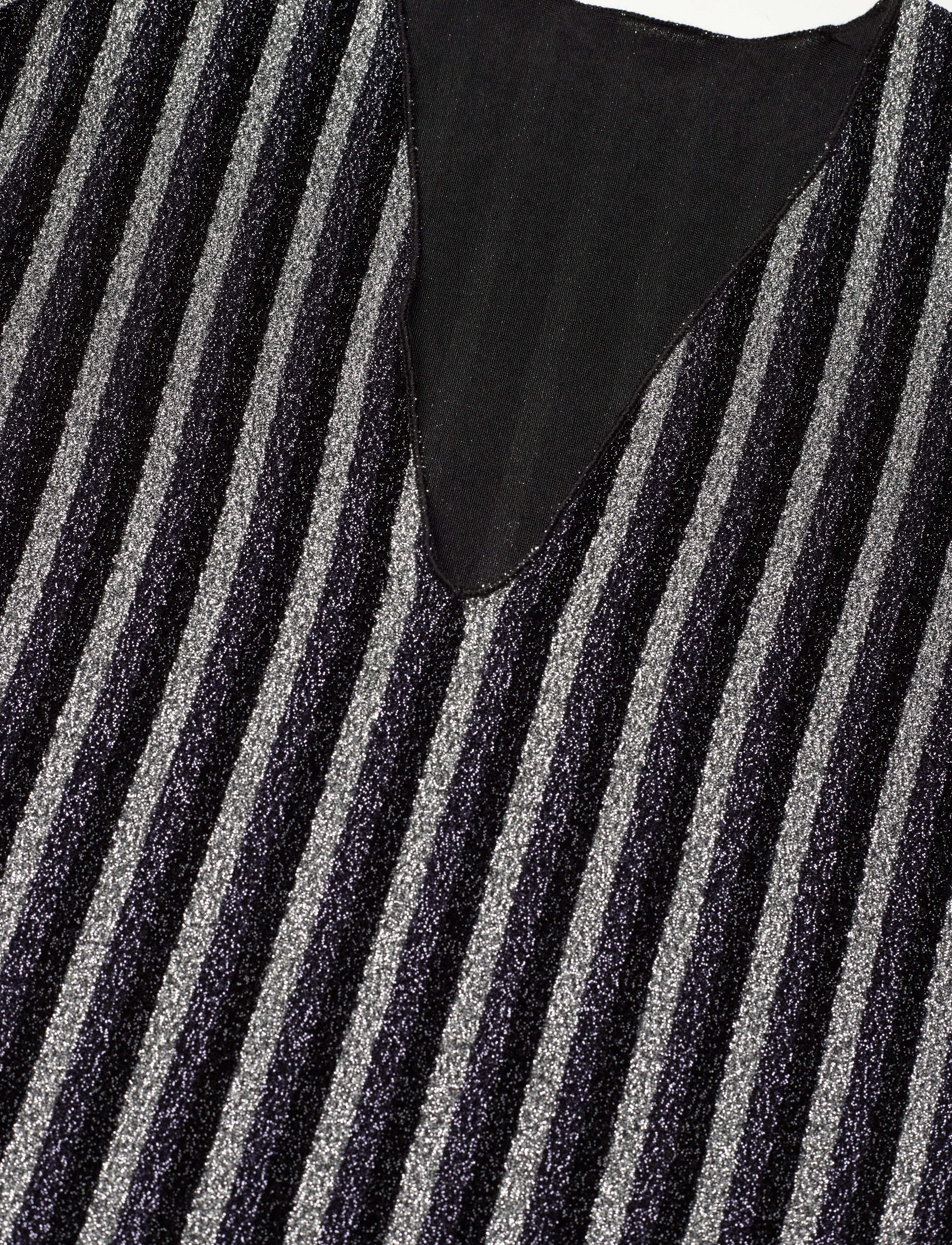 Mads Nørgaard - Glitter Jersey Hathena Dress - midi kjoler - glitter stripe/ silver - 2