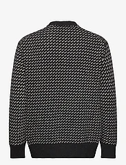 Mads Nørgaard - Shetland Gustav Lusekofte Knit - megztinis su apvalios formos apykakle - black/grey melange - 1