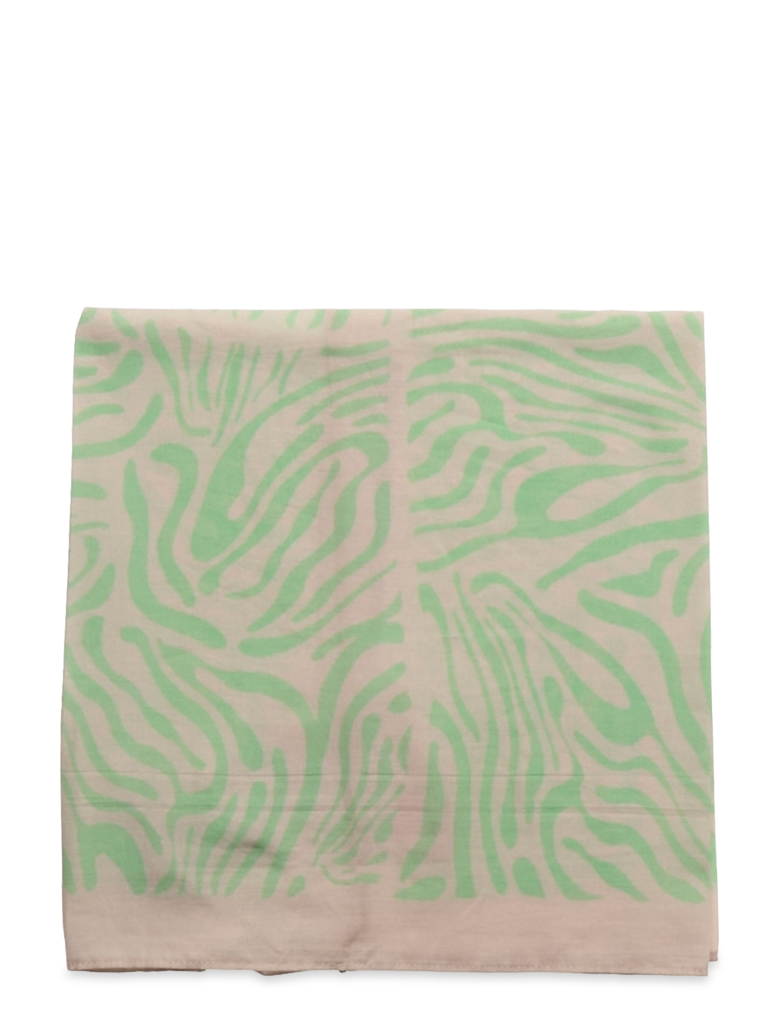 Mads Nørgaard - Soft Cotton Self Scarf - zebra aop/paradise green - 1