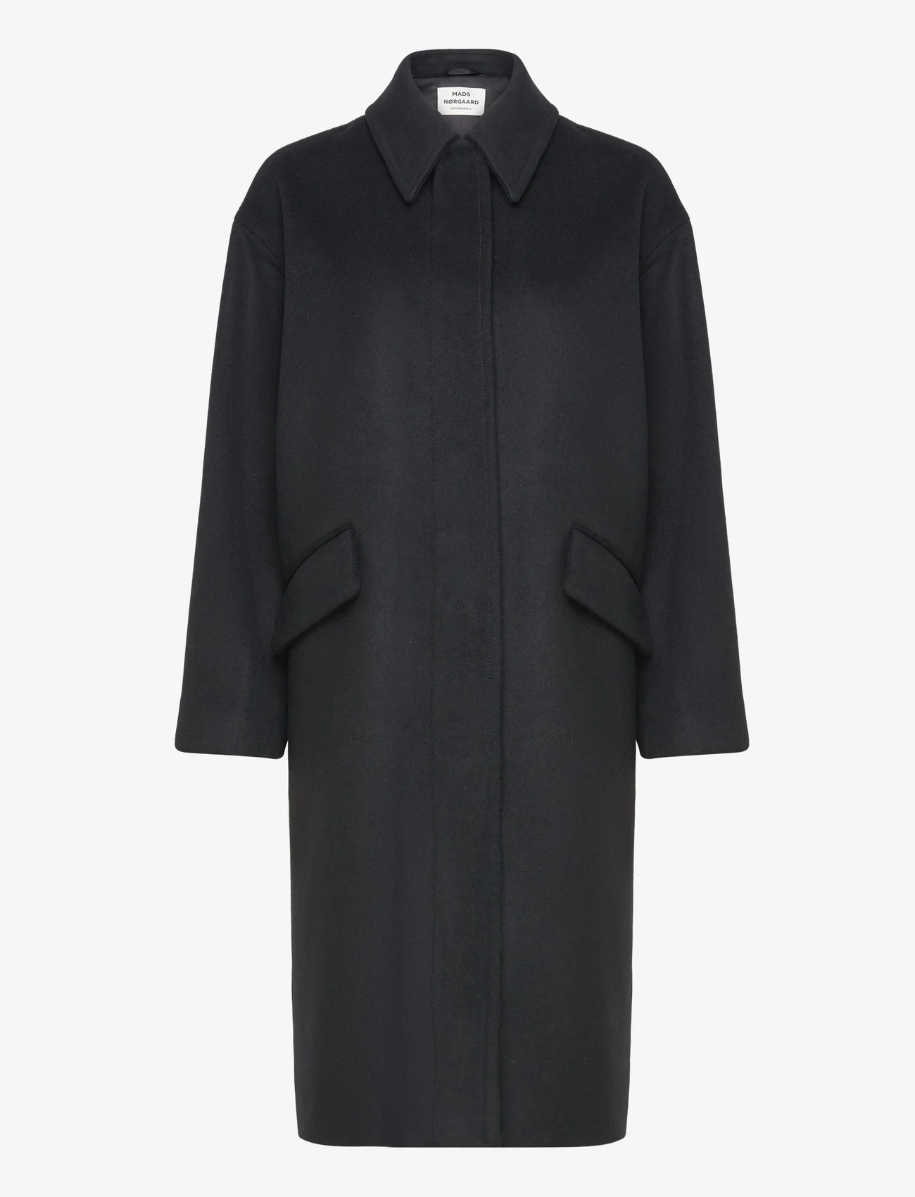 Mads Nørgaard - Dense Wool River Coat - winter coats - black - 0