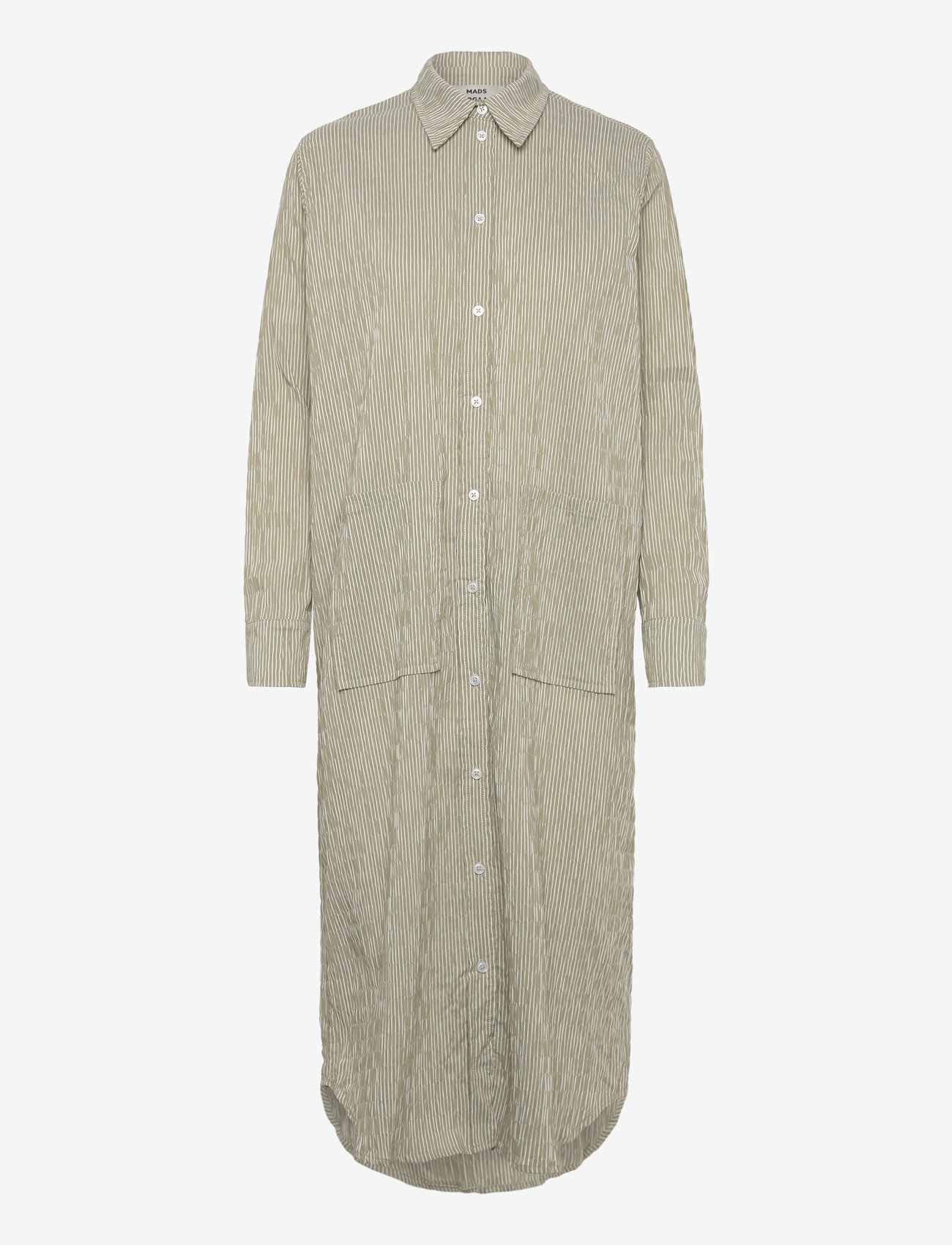 Mads Nørgaard - Crinckle Pop Zindi Dress - marškinių tipo suknelės - olive branch/cloud dancer - 0
