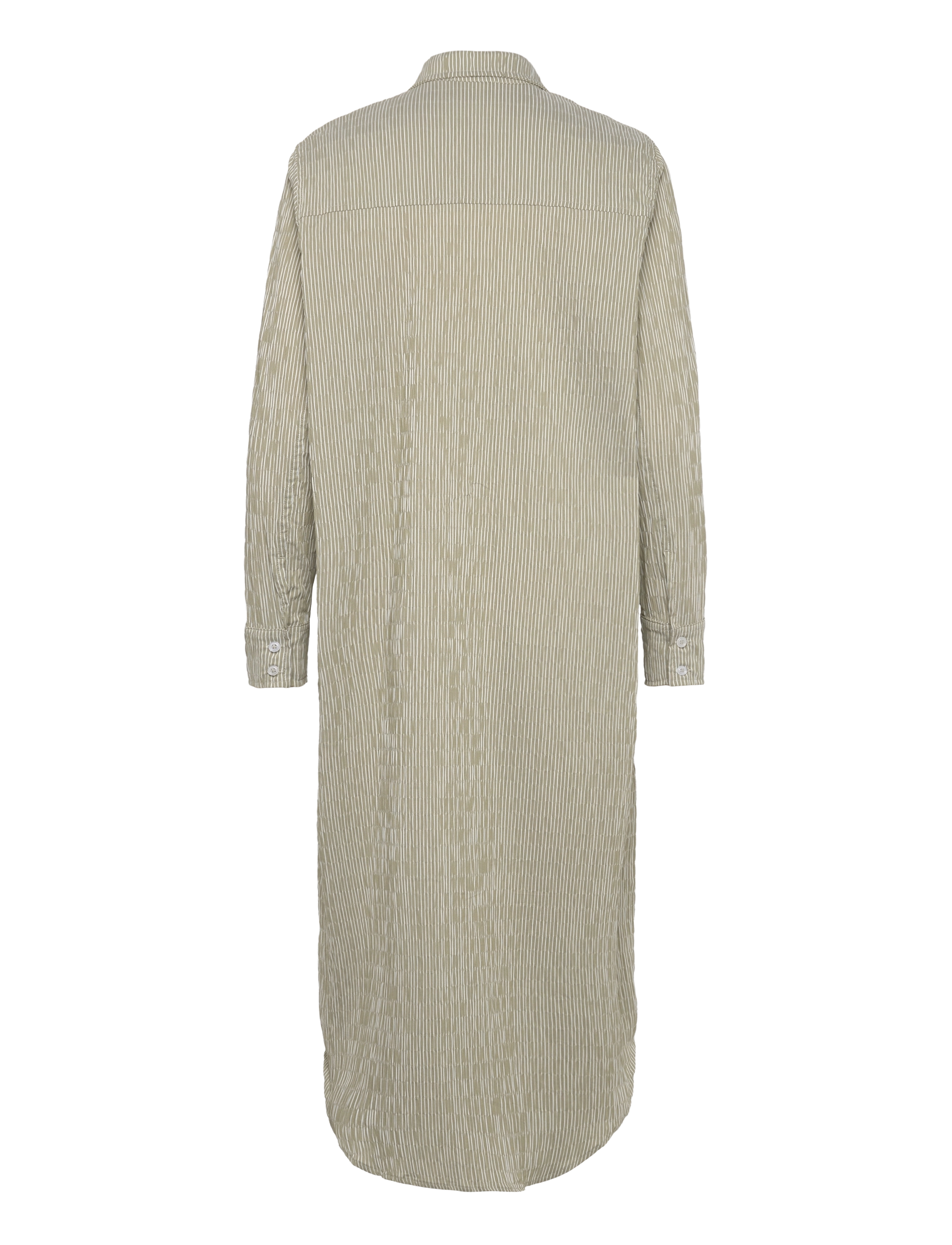 Mads Nørgaard - Crinckle Pop Zindi Dress - shirt dresses - olive branch/cloud dancer - 1