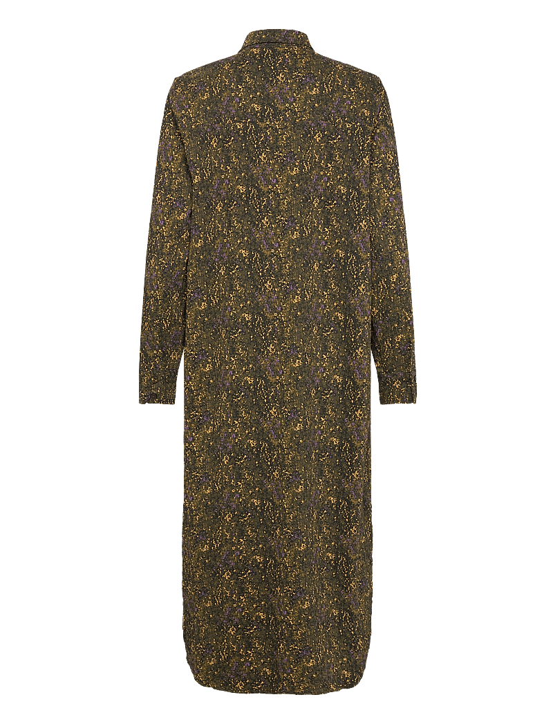 Mads Nørgaard - Crinckle Pop Zindi Dress AOP - hemdkleider - field aop/olive branch - 1