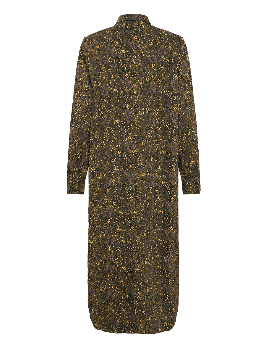 Mads Nørgaard - Crinckle Pop Zindi Dress AOP - field aop/olive branch - 1