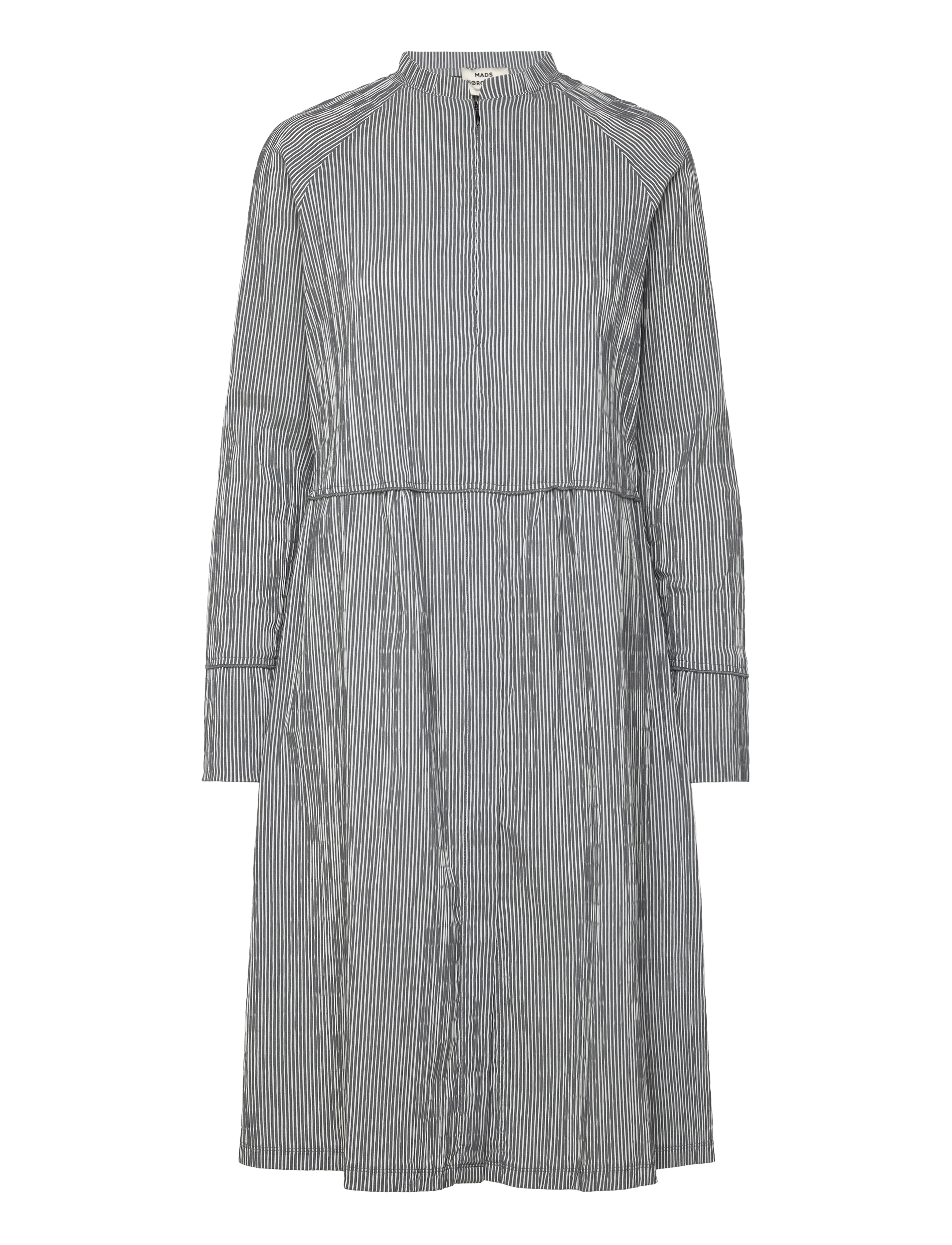 Mads Nørgaard Crinckle Pop Dupina Dress - Skjortklänningar - BLACK/CLOUD DANCER / black