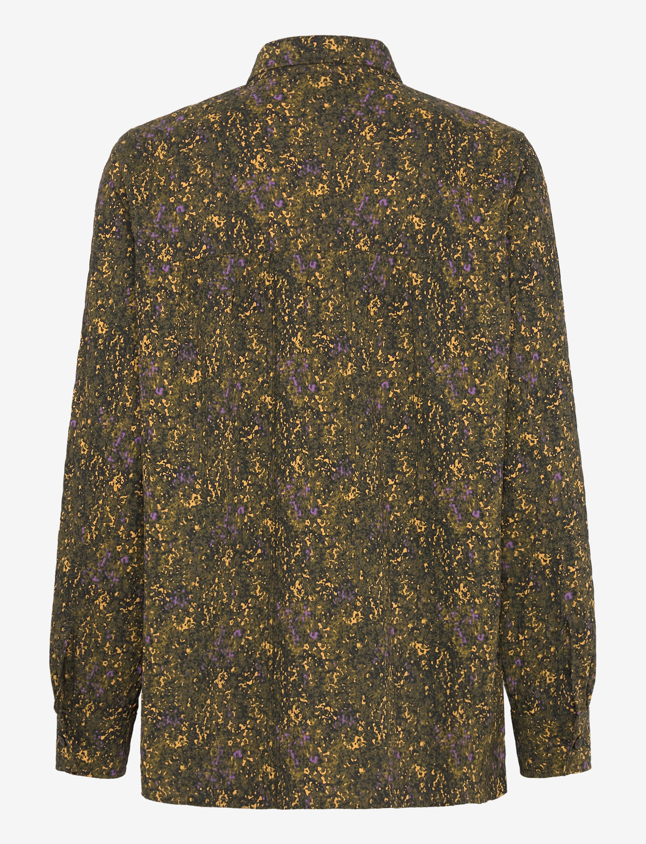 Mads Nørgaard - Crinckle Pop Vinny Shirt AOP - langärmlige hemden - field aop/olive branch - 1