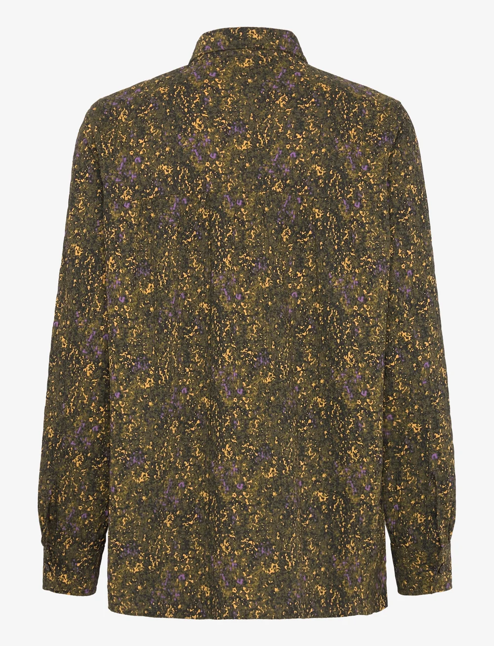 Mads Nørgaard - Crinckle Pop Vinny Shirt AOP - langærmede skjorter - field aop/olive branch - 1