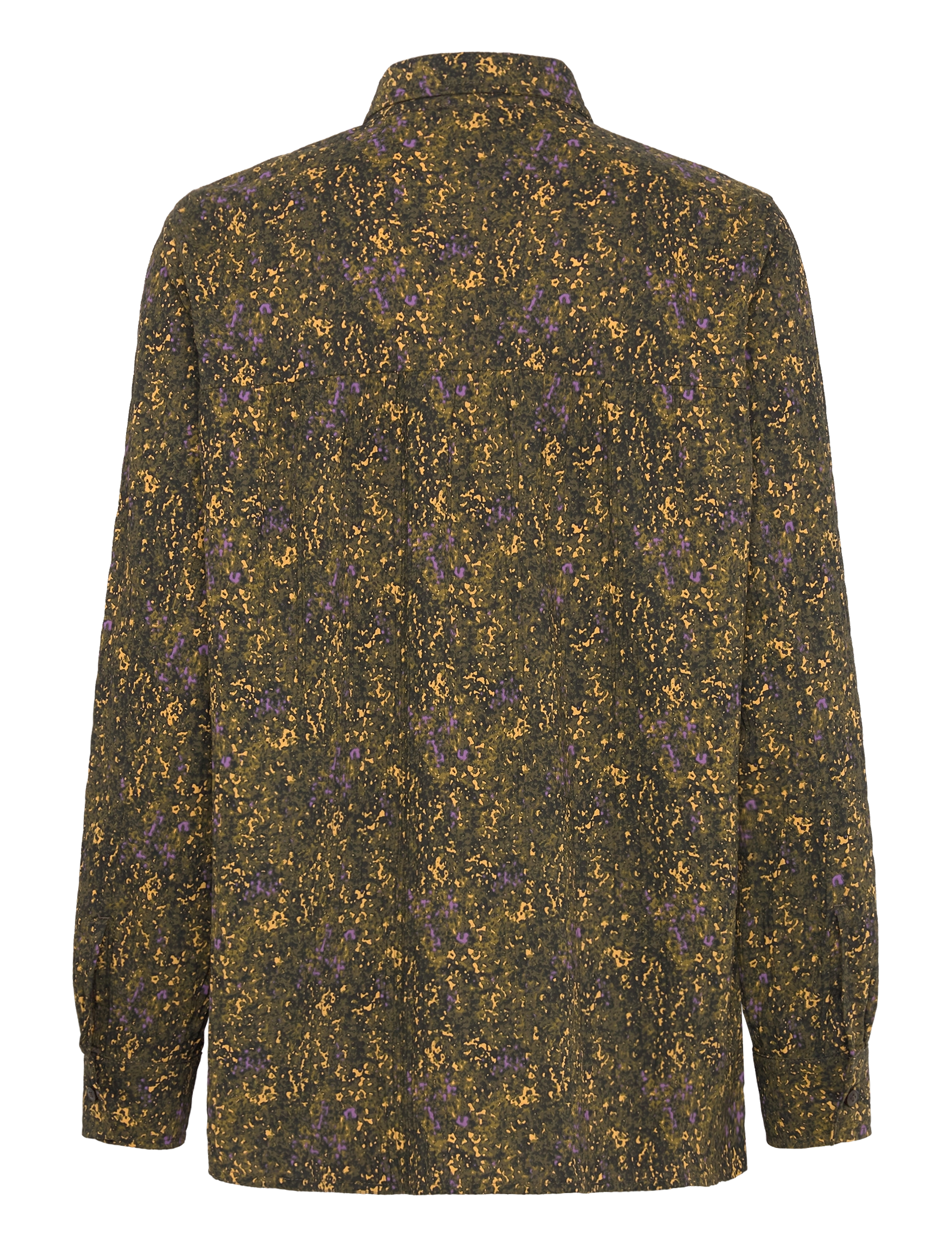 Mads Nørgaard - Crinckle Pop Vinny Shirt AOP - långärmade skjortor - field aop/olive branch - 1