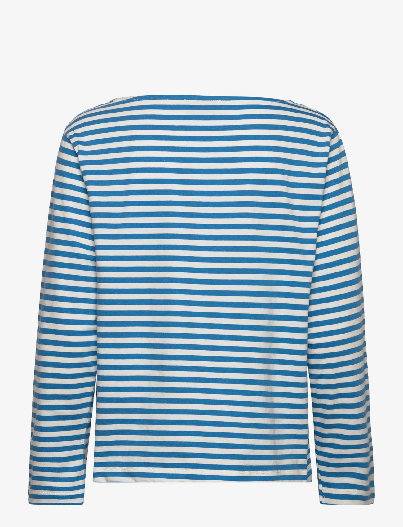 Mads Nørgaard - Soft Single Silke Tee LS - long-sleeved tops - mediterrenean blue/snowwhite - 1
