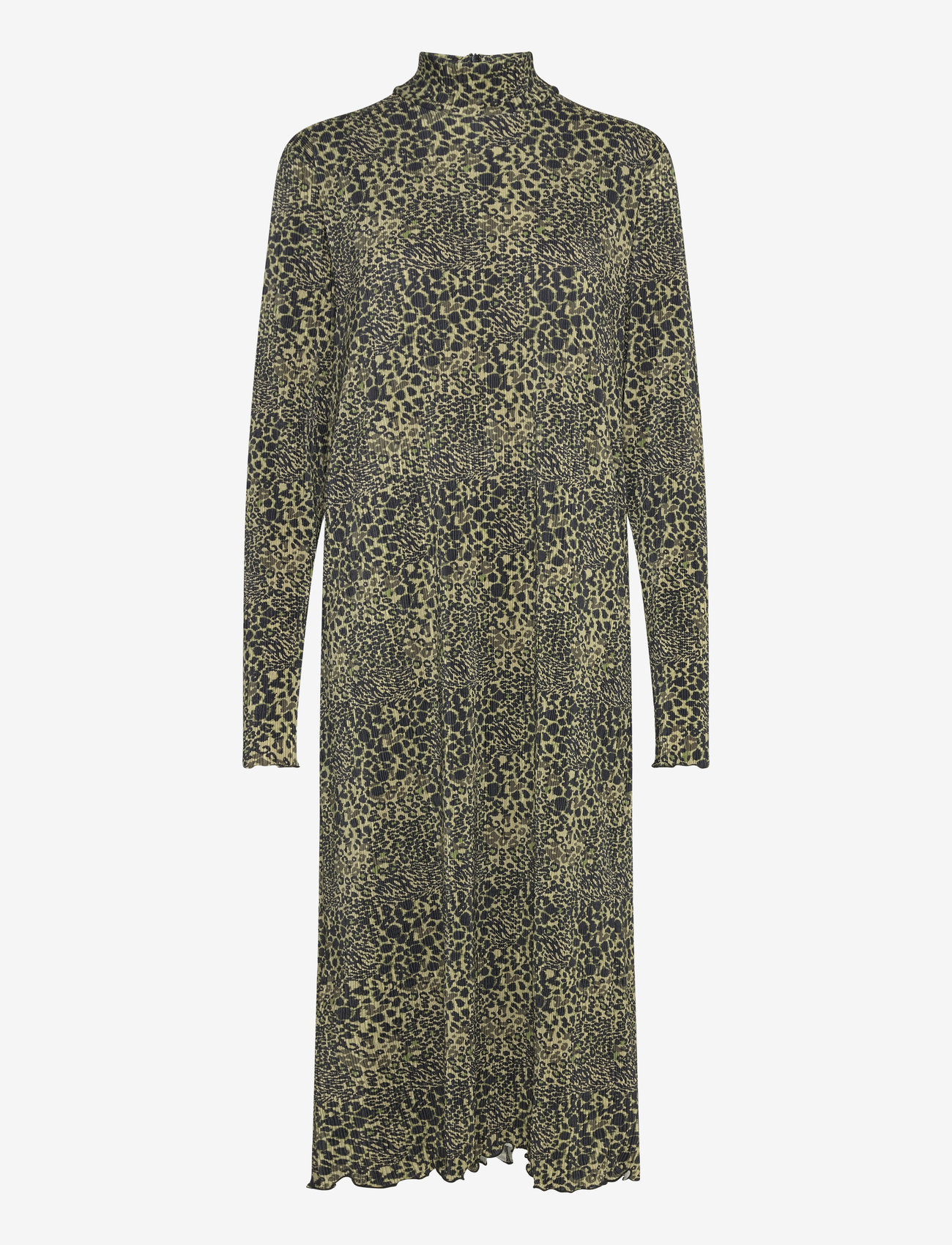 Mads Nørgaard - Luno Halto Dress AOP - midi dresses - leo aop/olive branch - 0