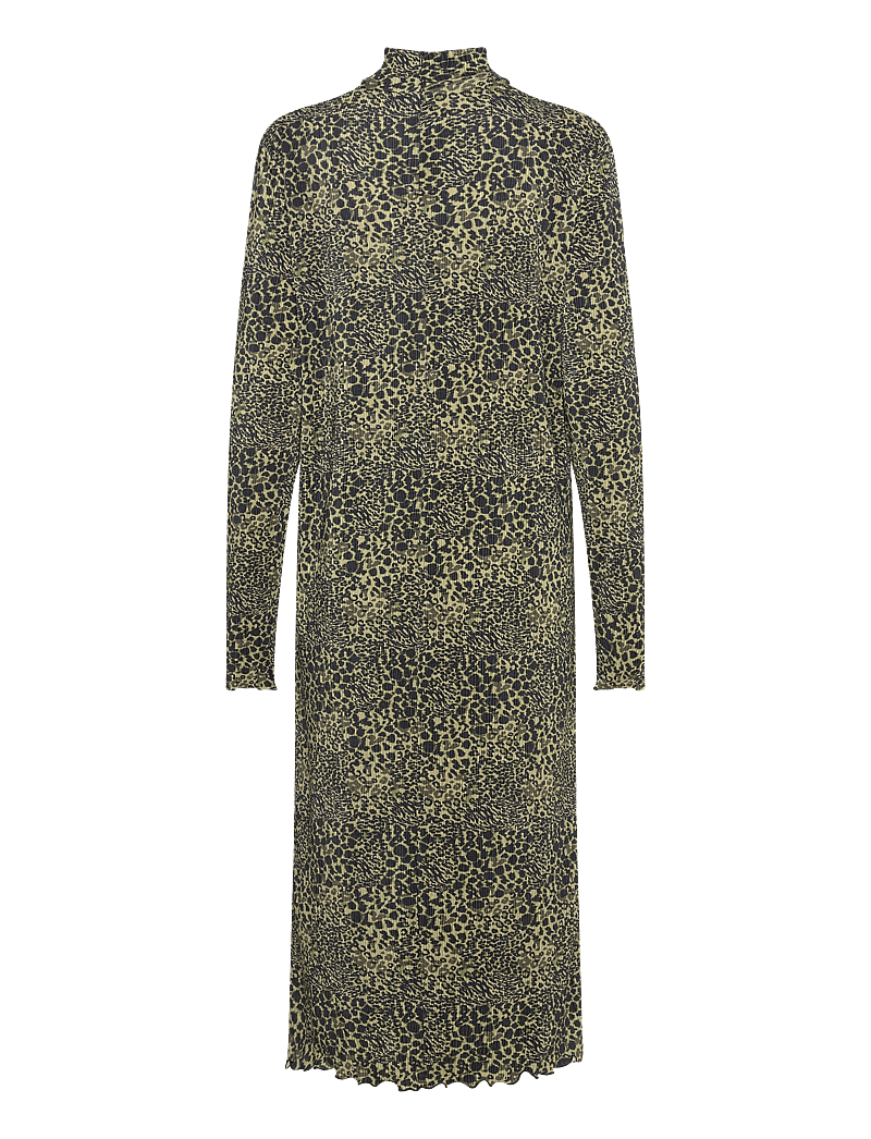 Mads Nørgaard - Luno Halto Dress AOP - midikleidid - leo aop/olive branch - 1